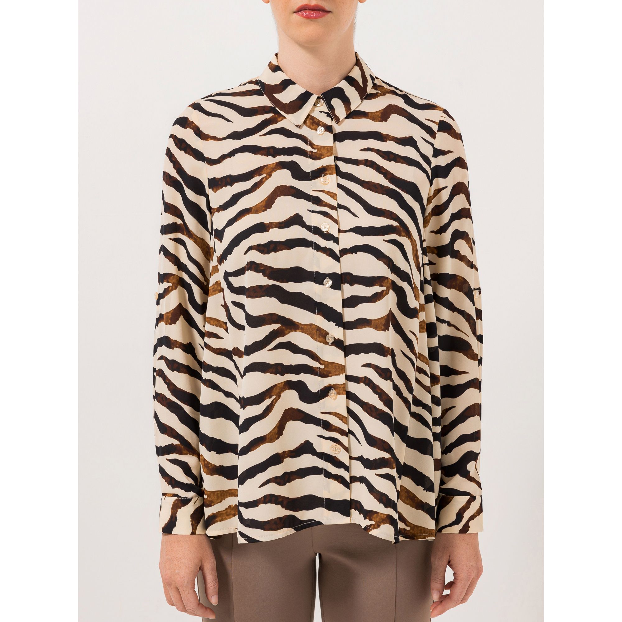 STEFFEN SCHRAUT Bluse Capri Ärmelriegel durchgeknöpft leger weit