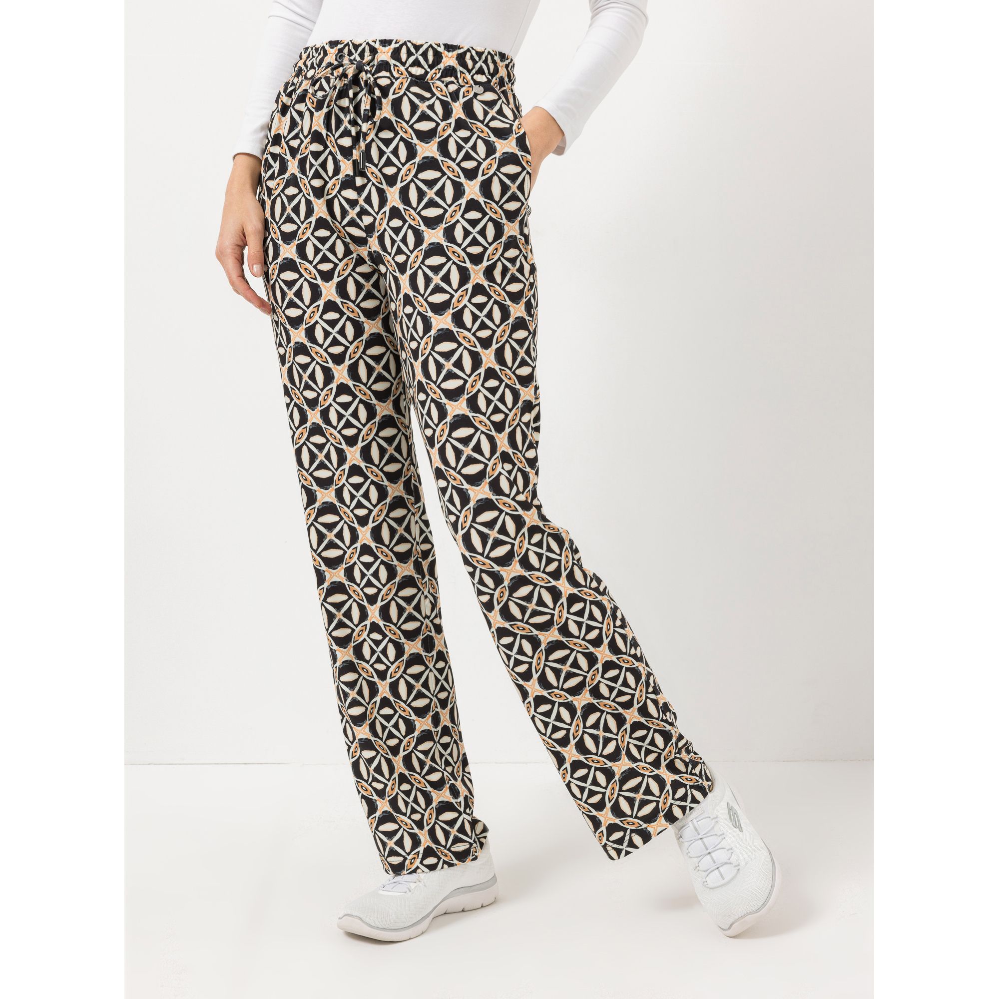 EVA LUTZ Hose Rundumdehnbund Eingrifftaschen weites Bein