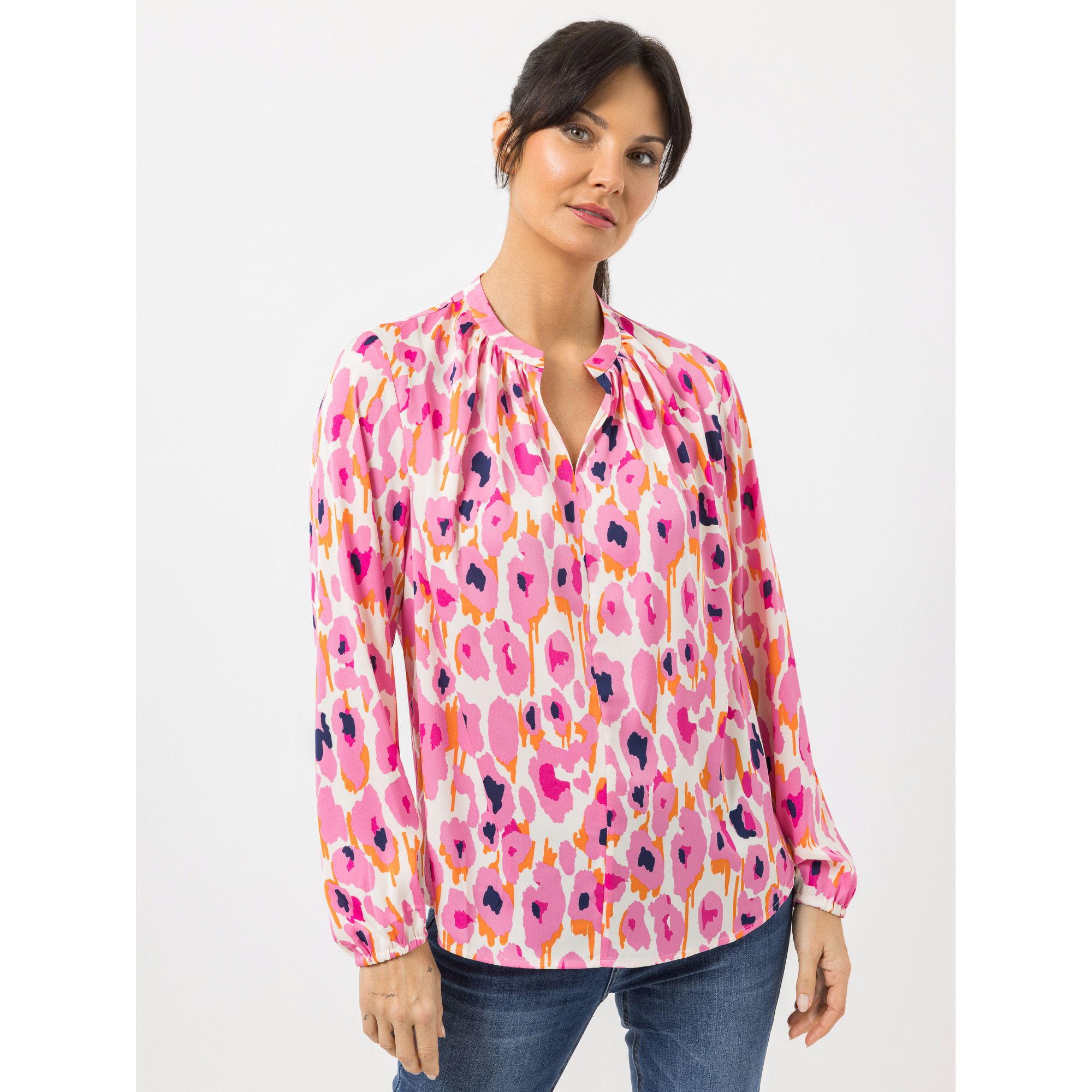 STEFFEN SCHRAUT Bluse kleiner Stehkragen mit Raffung leger weit