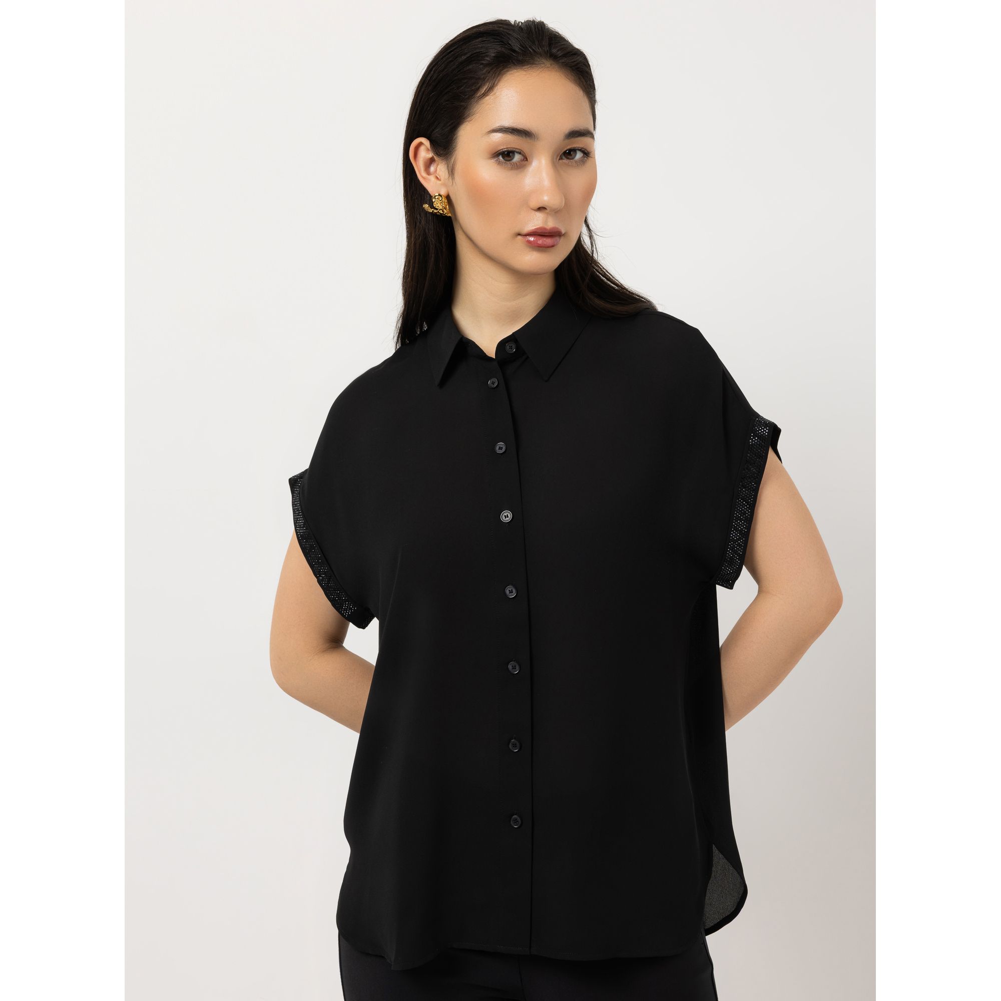 STEFFEN SCHRAUT Bluse Hemdkragen Knopfleiste leger weit