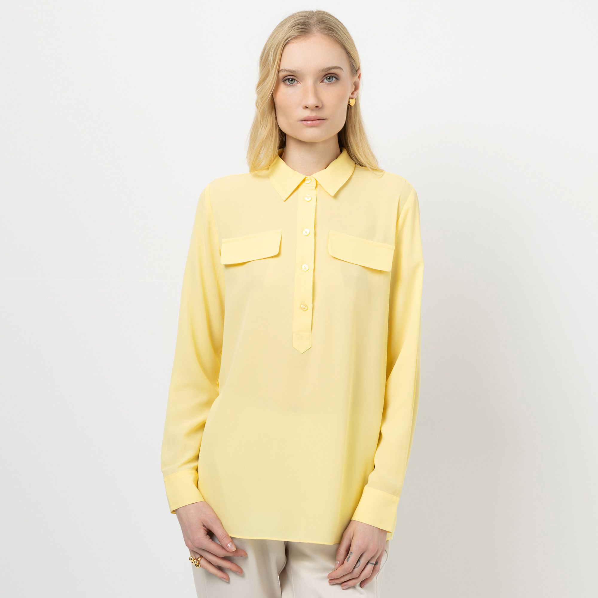 STEFFEN SCHRAUT Bluse Blusenkragen Faltendetails leger weit