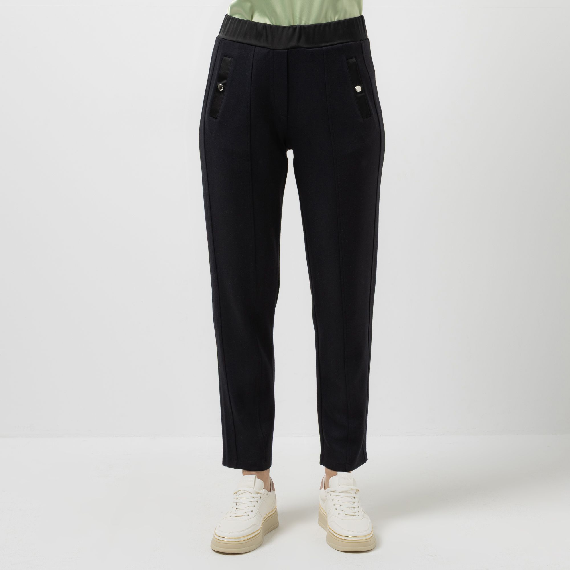 STEFFEN SCHRAUT Scubahose Satindetails Tasche mit Knopf konischer Beinverlauf