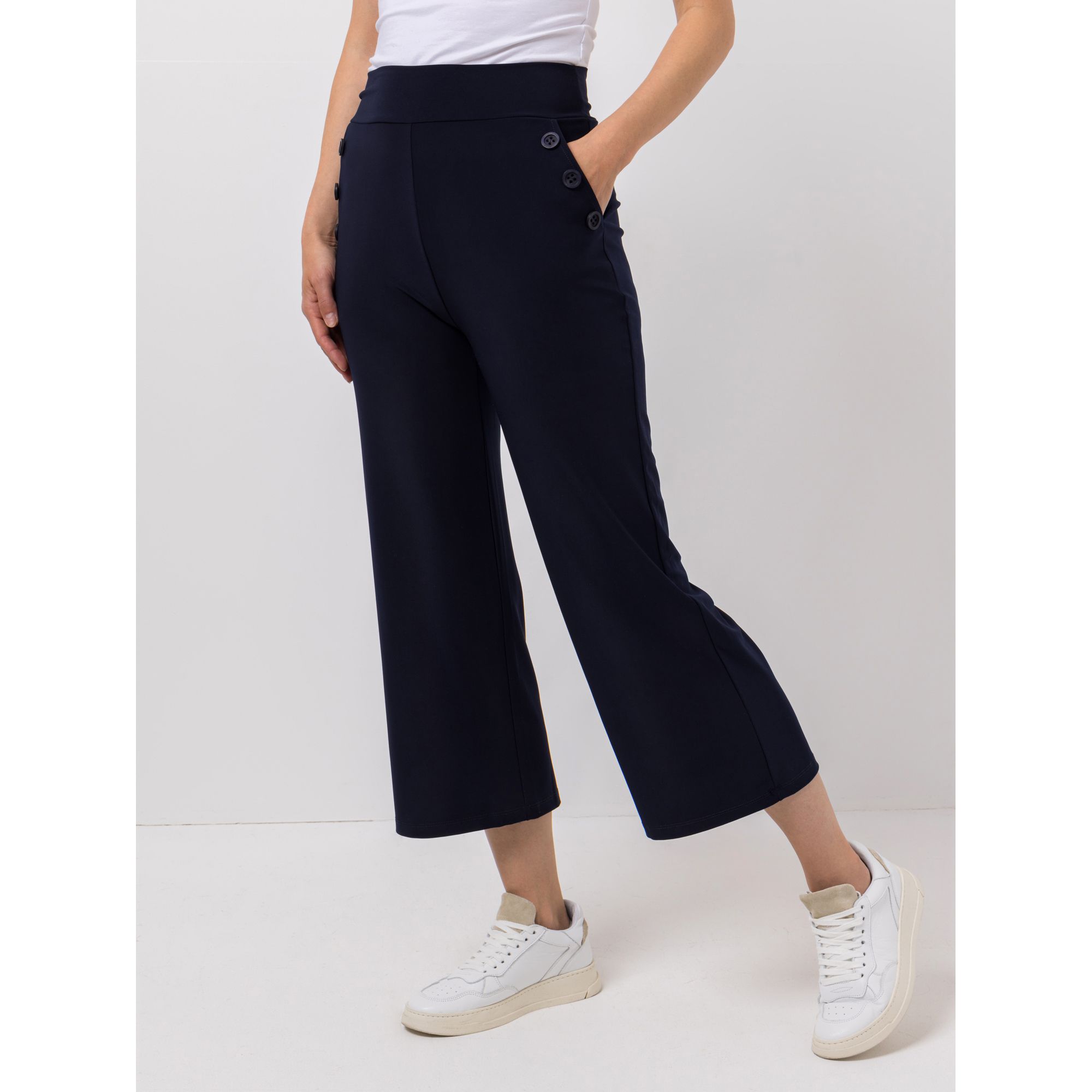 KIM & CO. Hose, 7/8-Länge Brazil Knit Jersey Eingrifftaschen mit Knöpfen