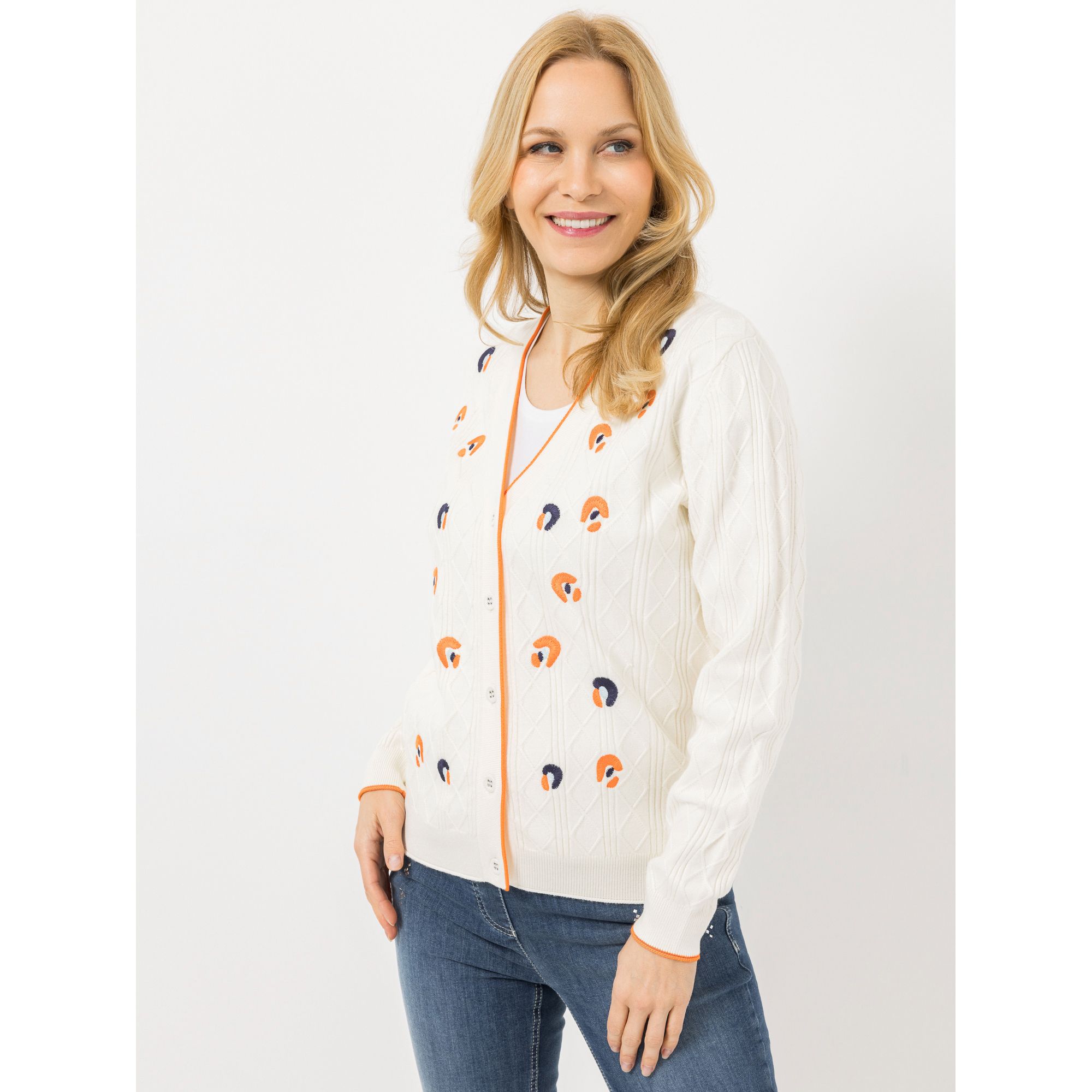 DAWID by Dawid Tomaszewski Cardigan, Stickerei Strukturstrick figurumspielend