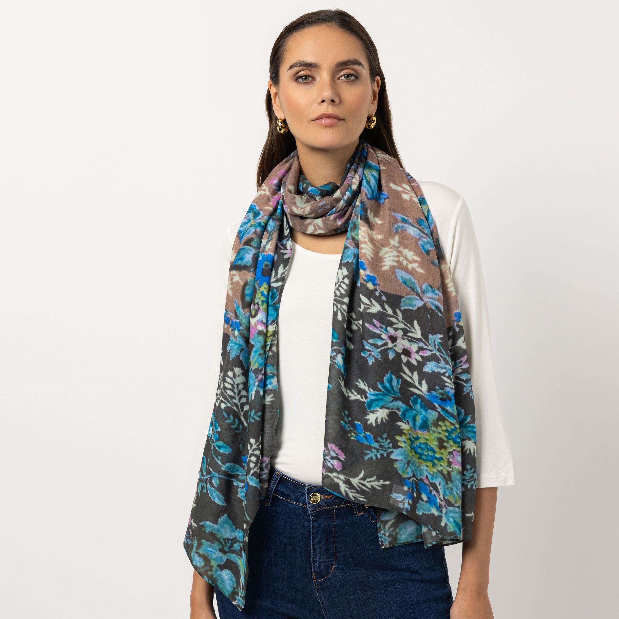 STEFFEN SCHRAUT Tuch Biarritz Floraler-Druck aus ECOVERO Viskose ca. 100x190cm