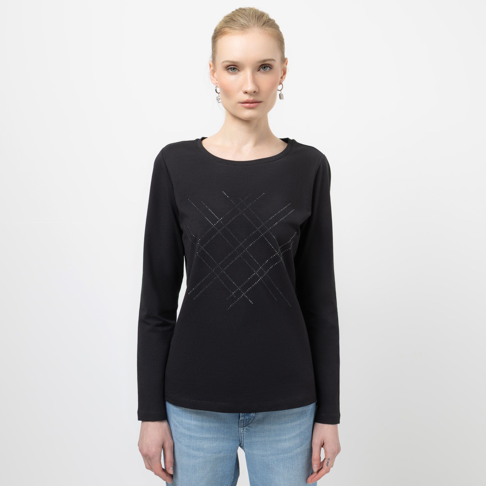 STEFFEN SCHRAUT Shirt Rundhalsausschnitt Glitzerdetails figurumspielend