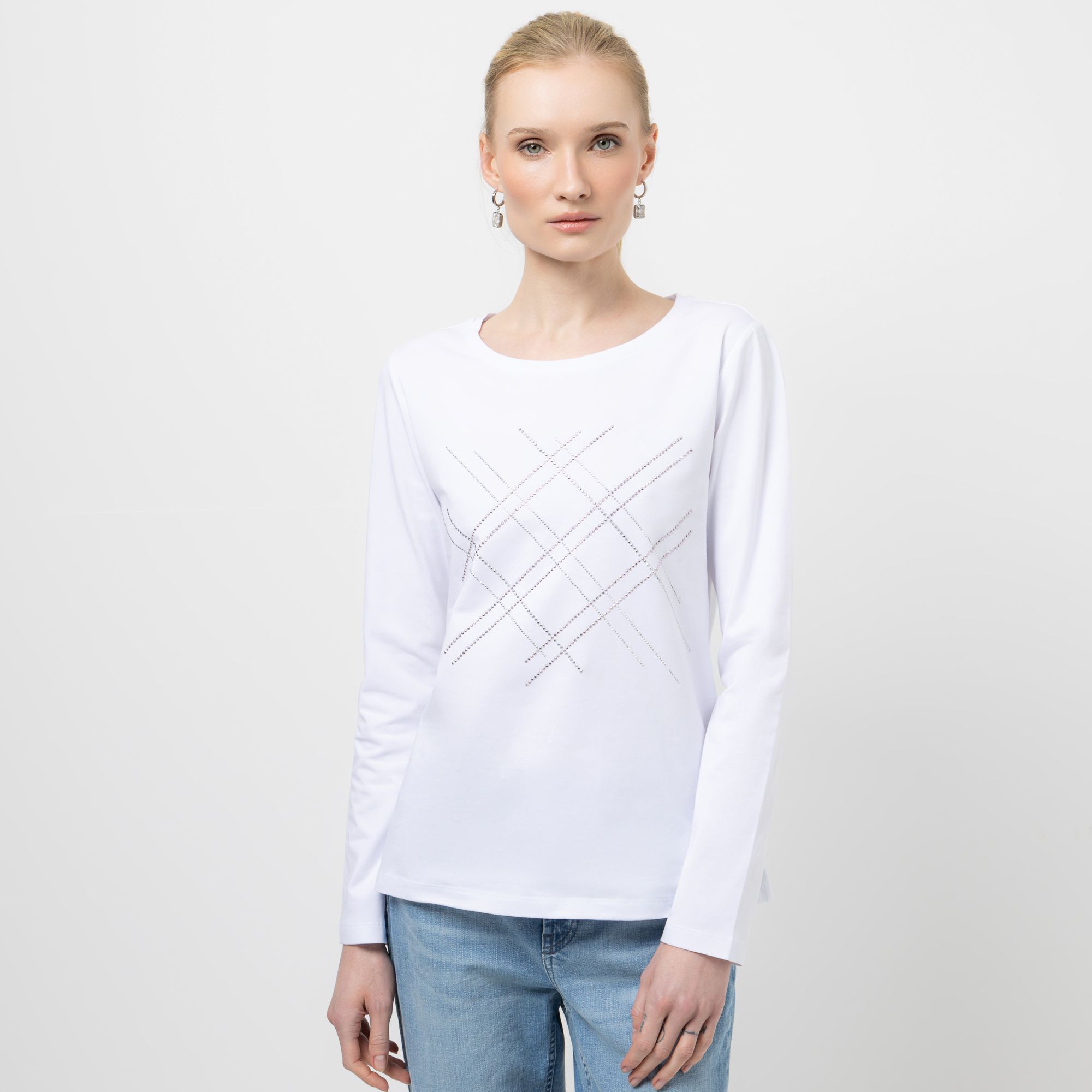 STEFFEN SCHRAUT Shirt Rundhalsausschnitt Glitzerdetails figurumspielend