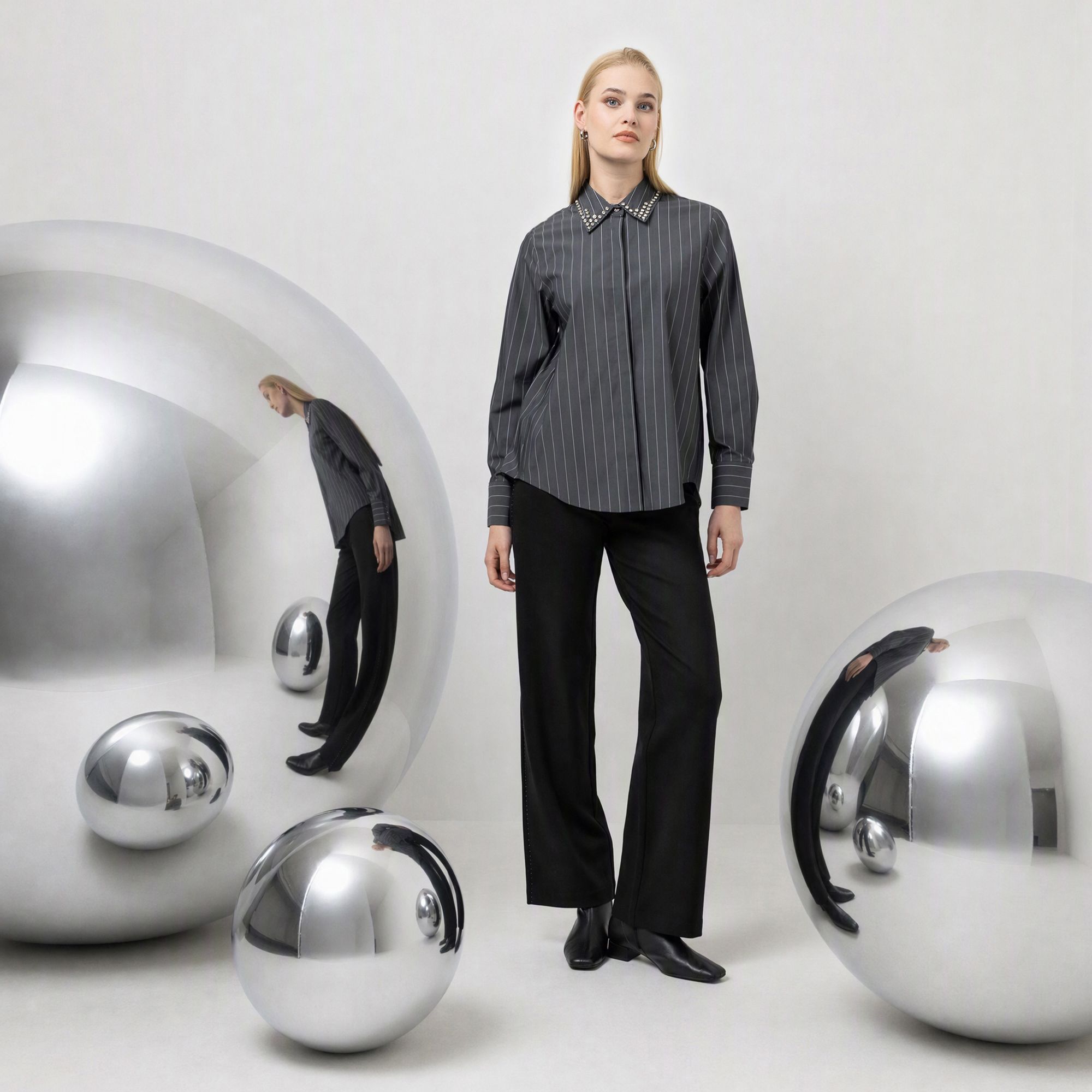 STEFFEN SCHRAUT SELECTION Bluse, langarm Ziersteine leger weit