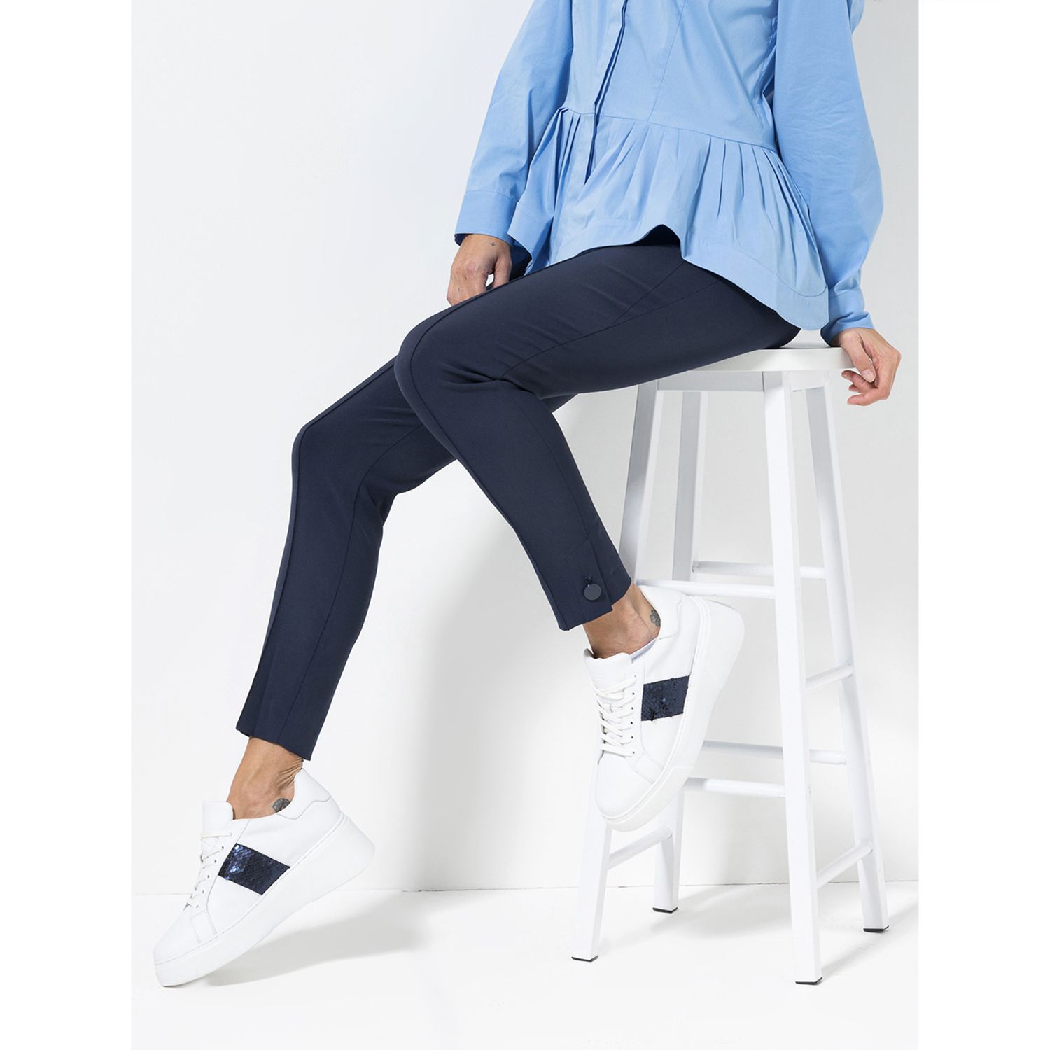 STEFFEN SCHRAUT Jeggings, London knöchellang Knopf-Detail sehr schmales Bein