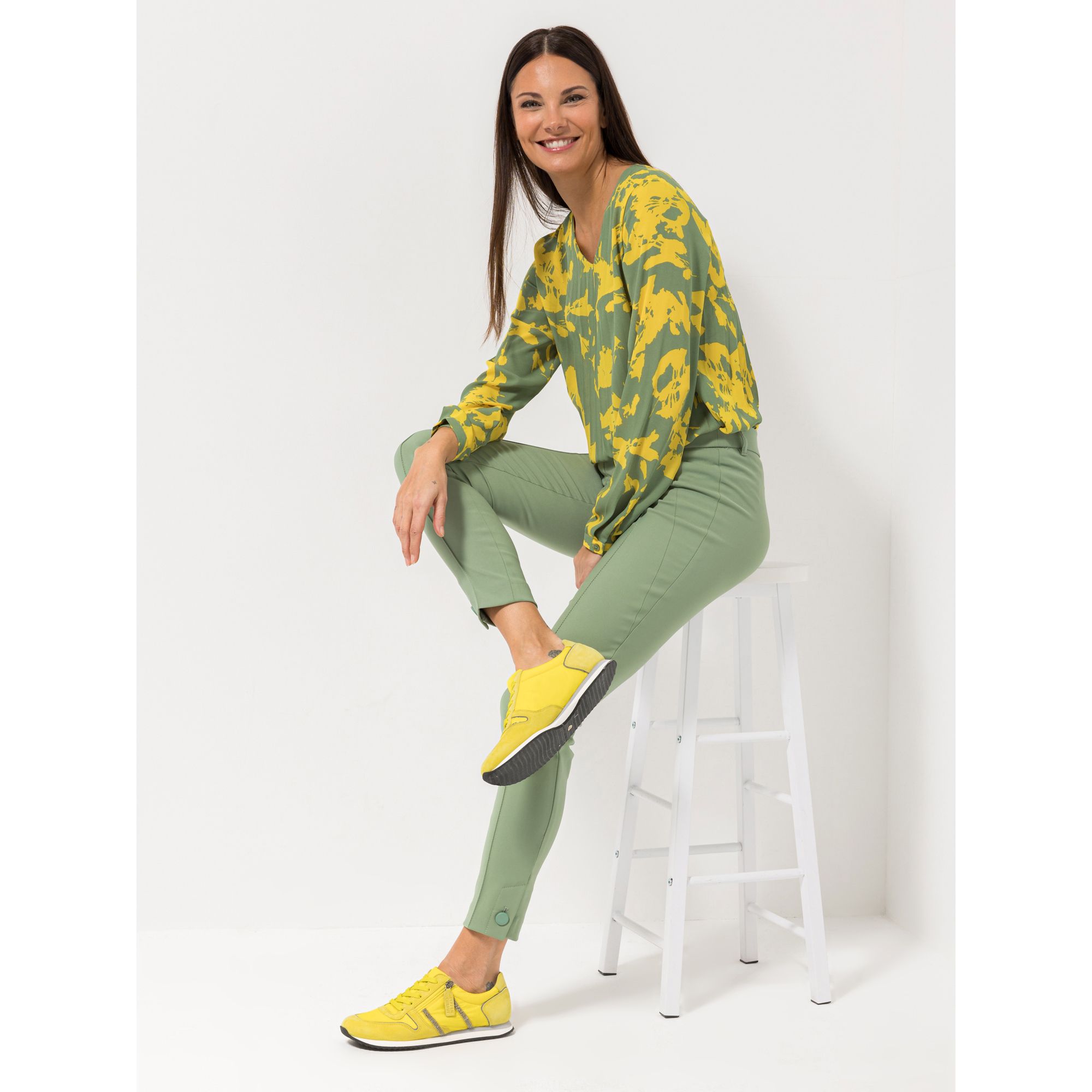 STEFFEN SCHRAUT Jeggings, London knöchellang Knopf-Detail sehr schmales Bein