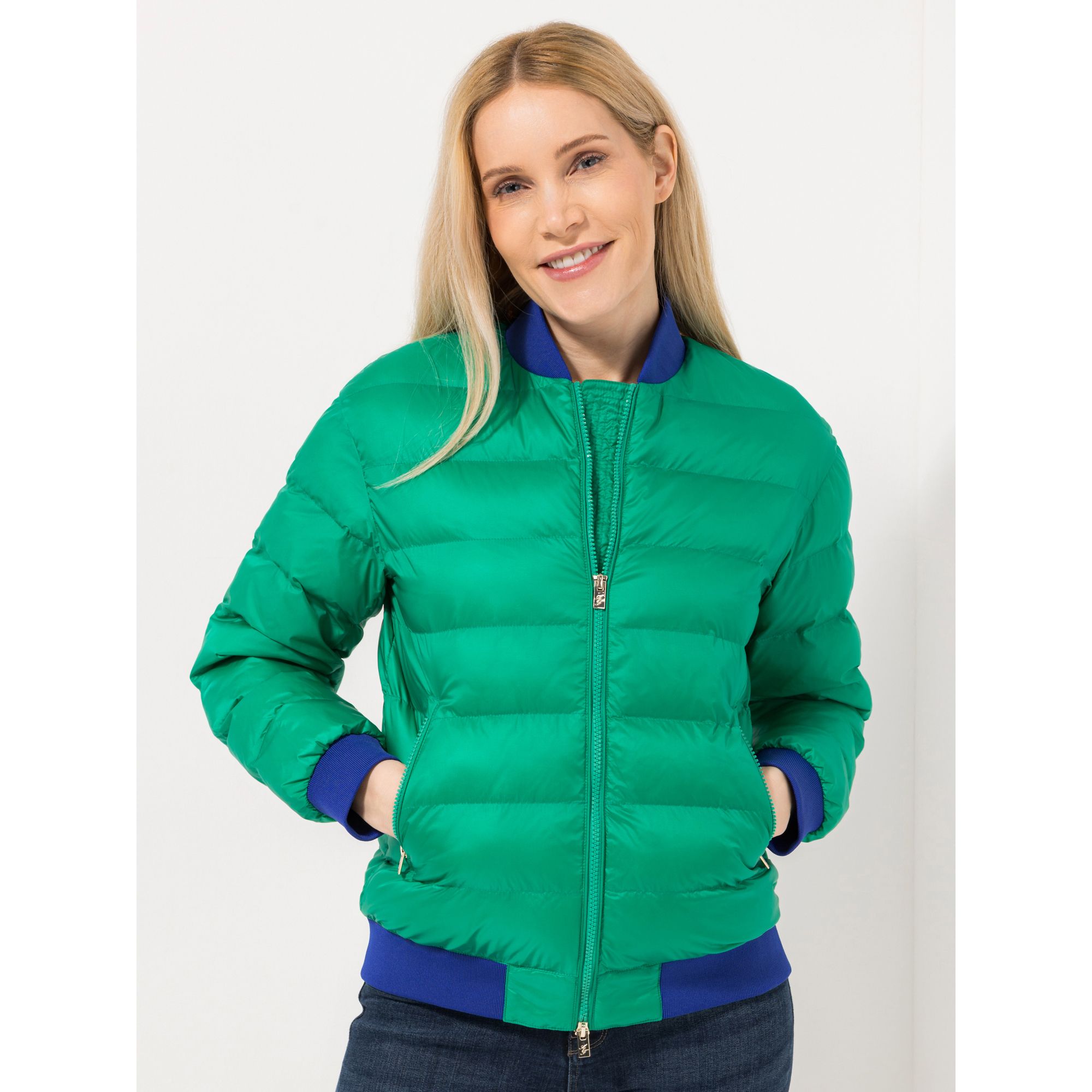 ANNI FOR FRIENDS Steppjacke 2-Wege-Zipper Kontrastbund figurumspielend