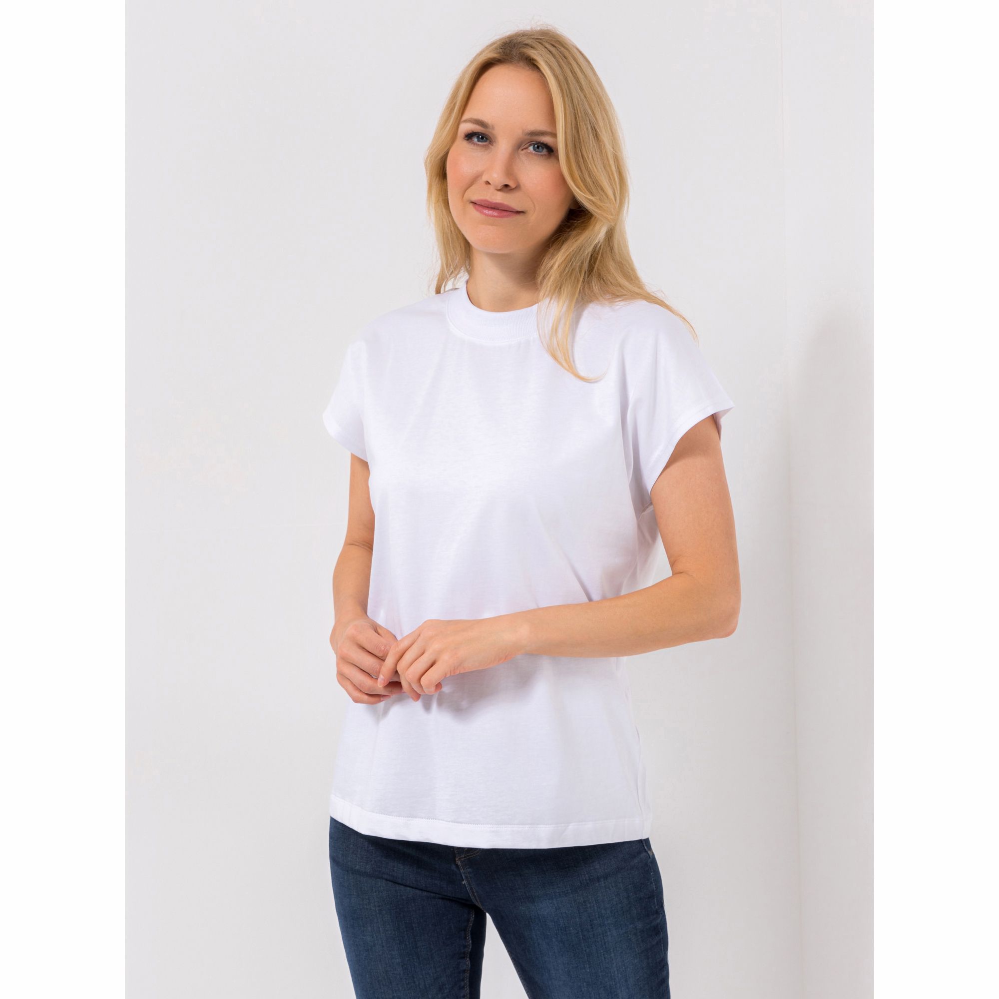 ANNI FOR FRIENDS Shirt, 1/2-Arm Flügelärmel Stehkragen leger weit - Oversize