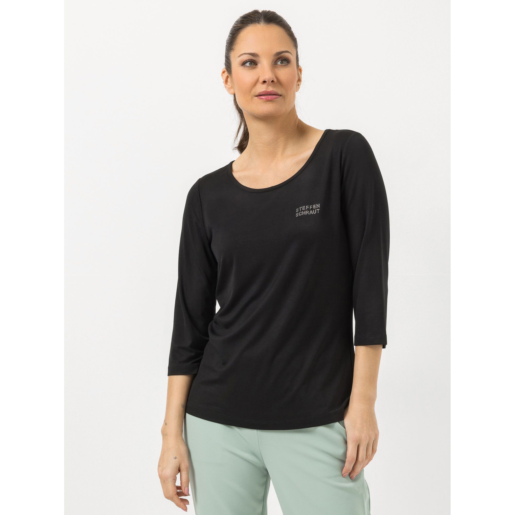 STEFFEN SCHRAUT Shirt Ibiza, 3/4-Arm Strass-Detail mit ECOVERO Viskose figurumspielend