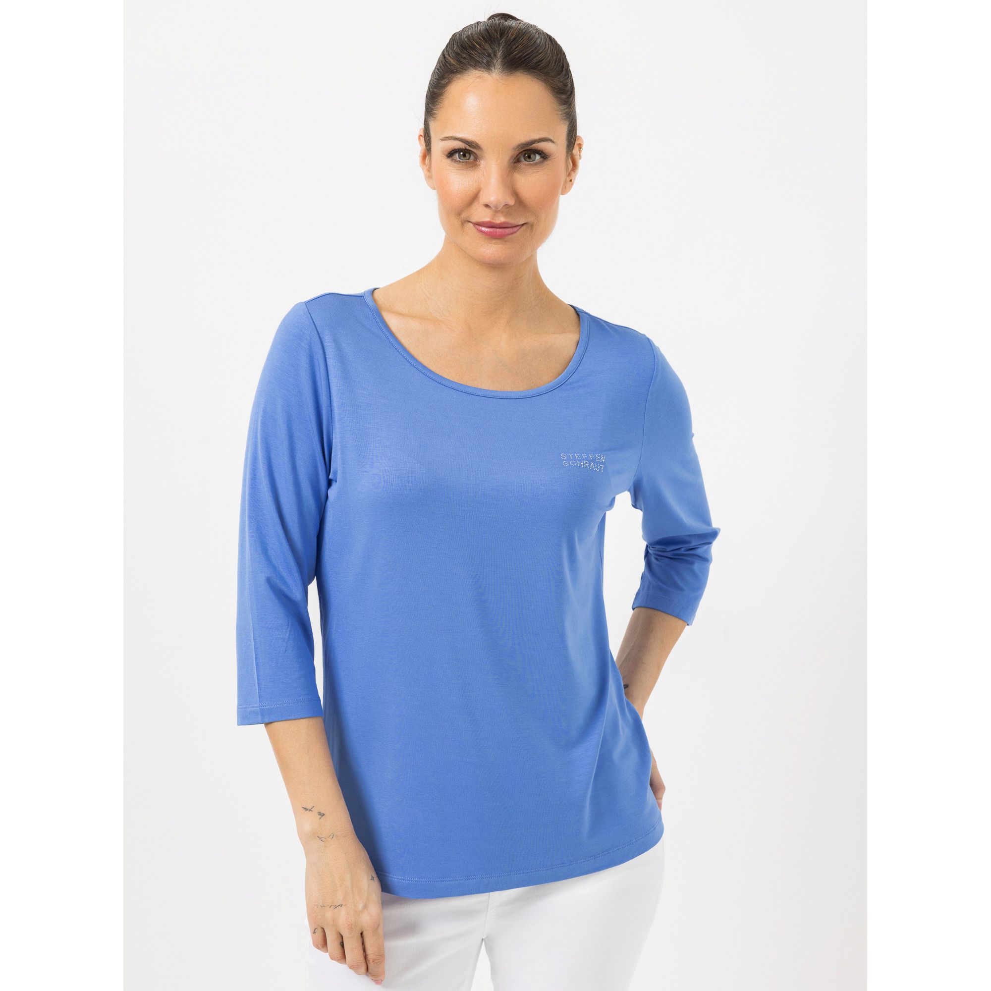STEFFEN SCHRAUT Shirt Ibiza, 3/4-Arm Strass-Detail mit ECOVERO Viskose figurumspielend