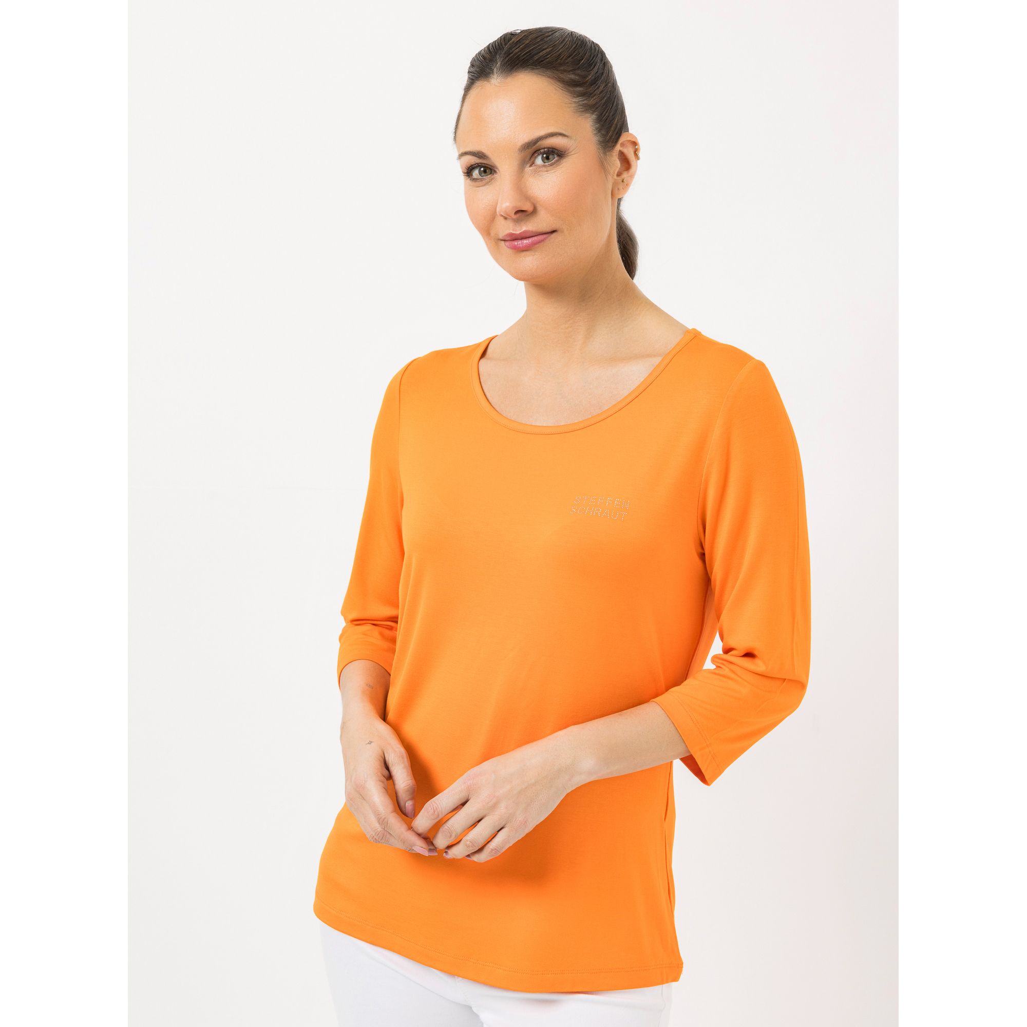 STEFFEN SCHRAUT Shirt Ibiza, 3/4-Arm Strass-Detail mit ECOVERO Viskose figurumspielend