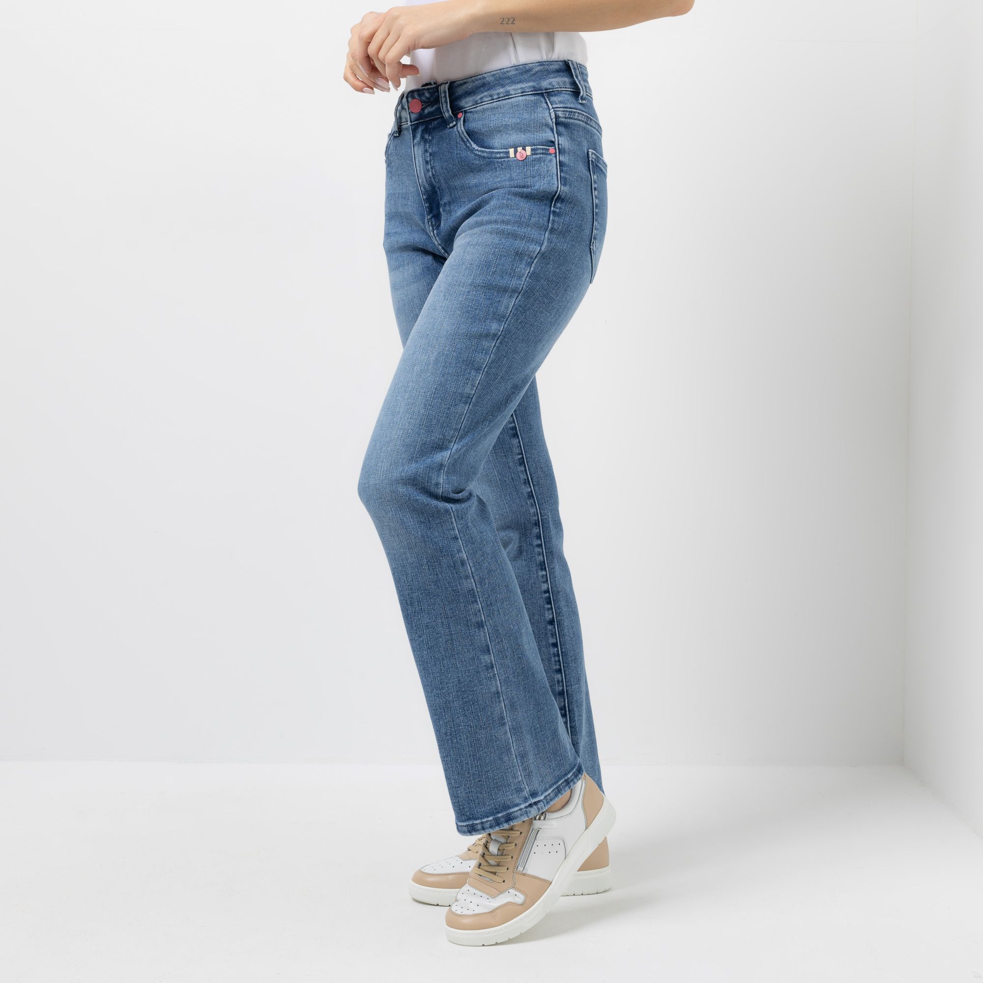 STRANDFEIN Jeans 5-Pocket-Style elastisches Material leichter Bootcut