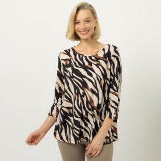 KIM & CO. Shirt, 3/4-Arm Brazil Knit Jersey Knöpfe am Ärmel figurumspielend