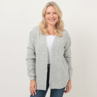 DINE 'N' DANCE Cardigan offene Front Zopf-Strick figurumspielend