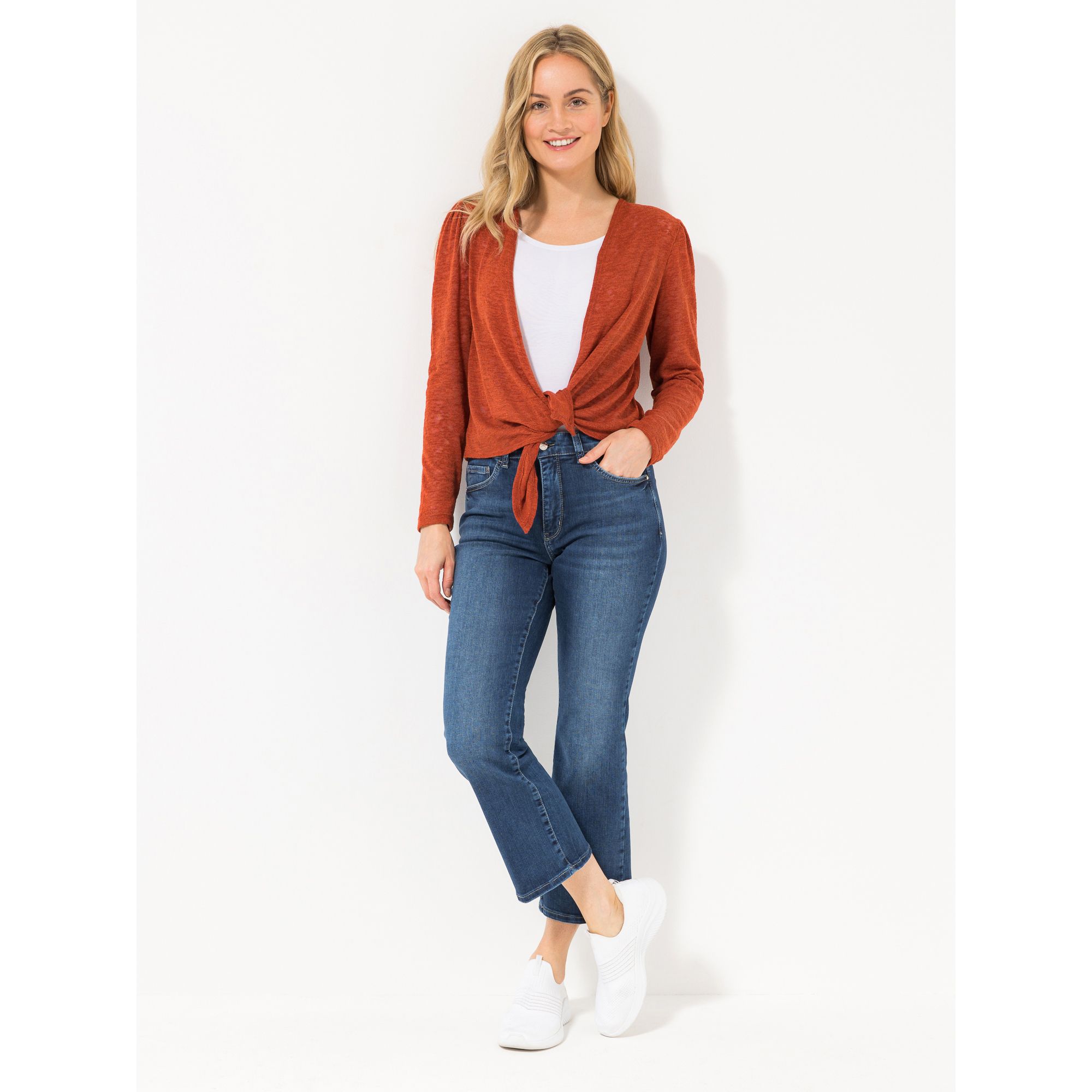 KIM & CO. Cardigan, 1/1-Arm Struktur Jersey offene Front figurumspielend