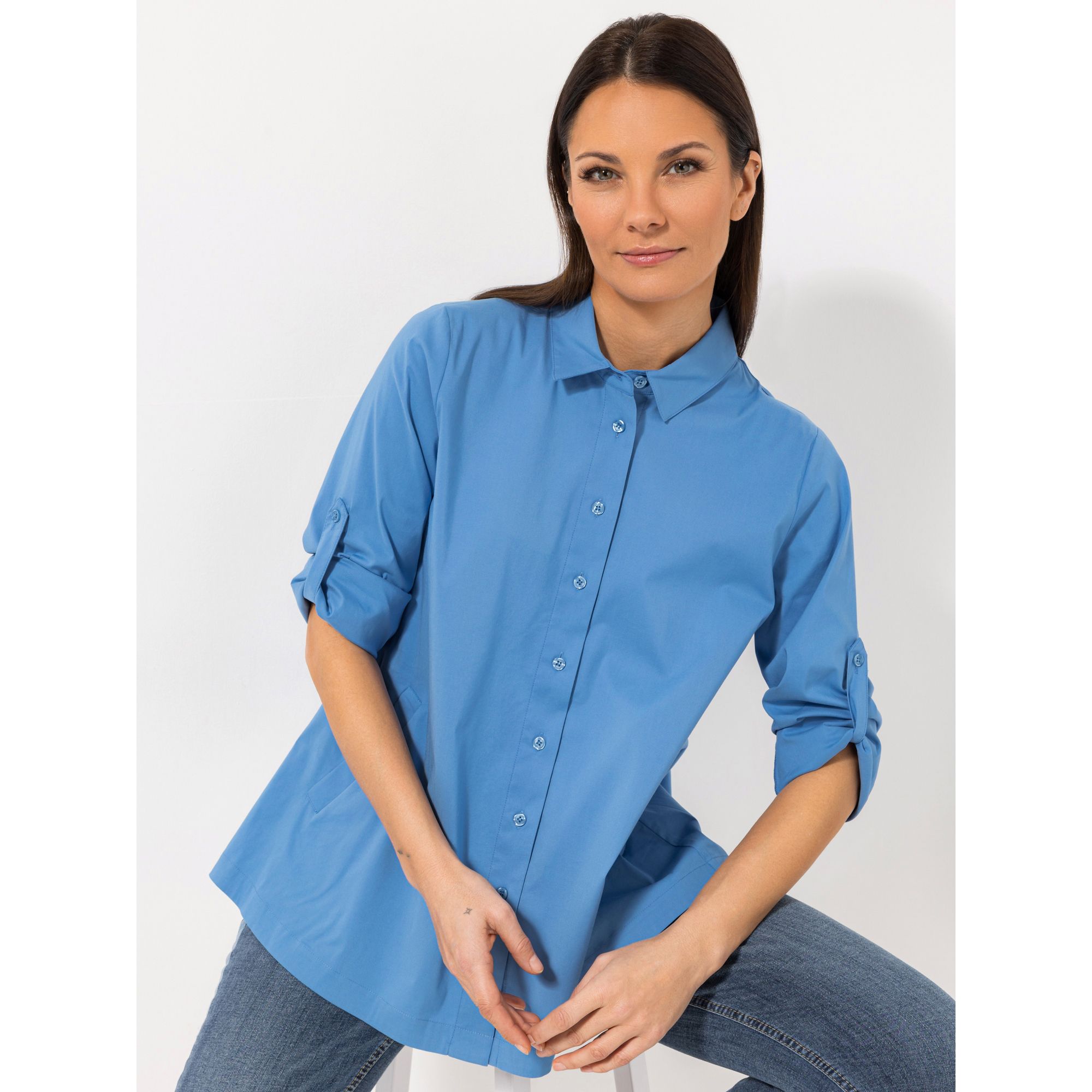 STEFFEN SCHRAUT Bluse Firenze 1/1-Arm, Taschen Ärmelriegel leger weit