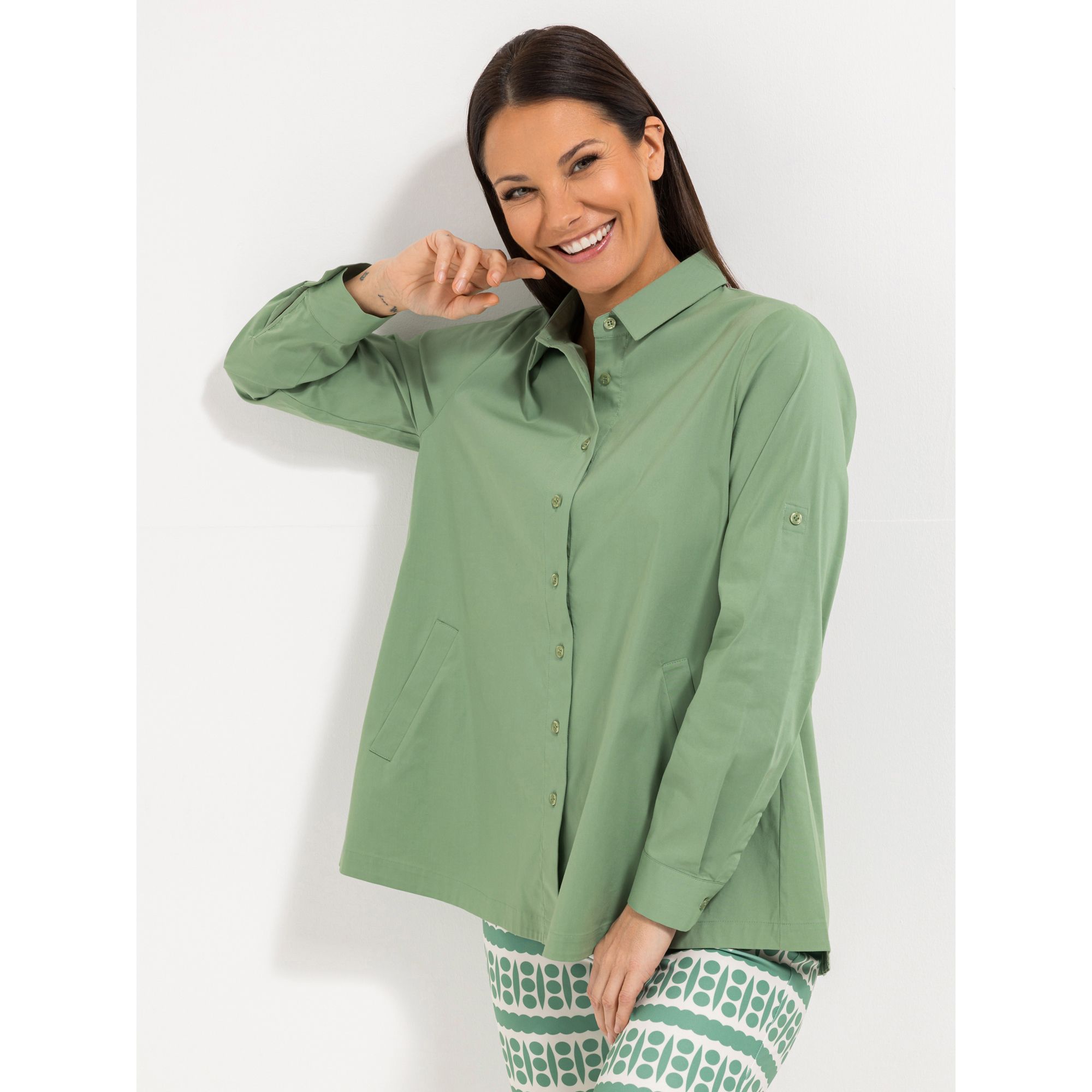 STEFFEN SCHRAUT Bluse Firenze 1/1-Arm, Taschen Ärmelriegel leger weit