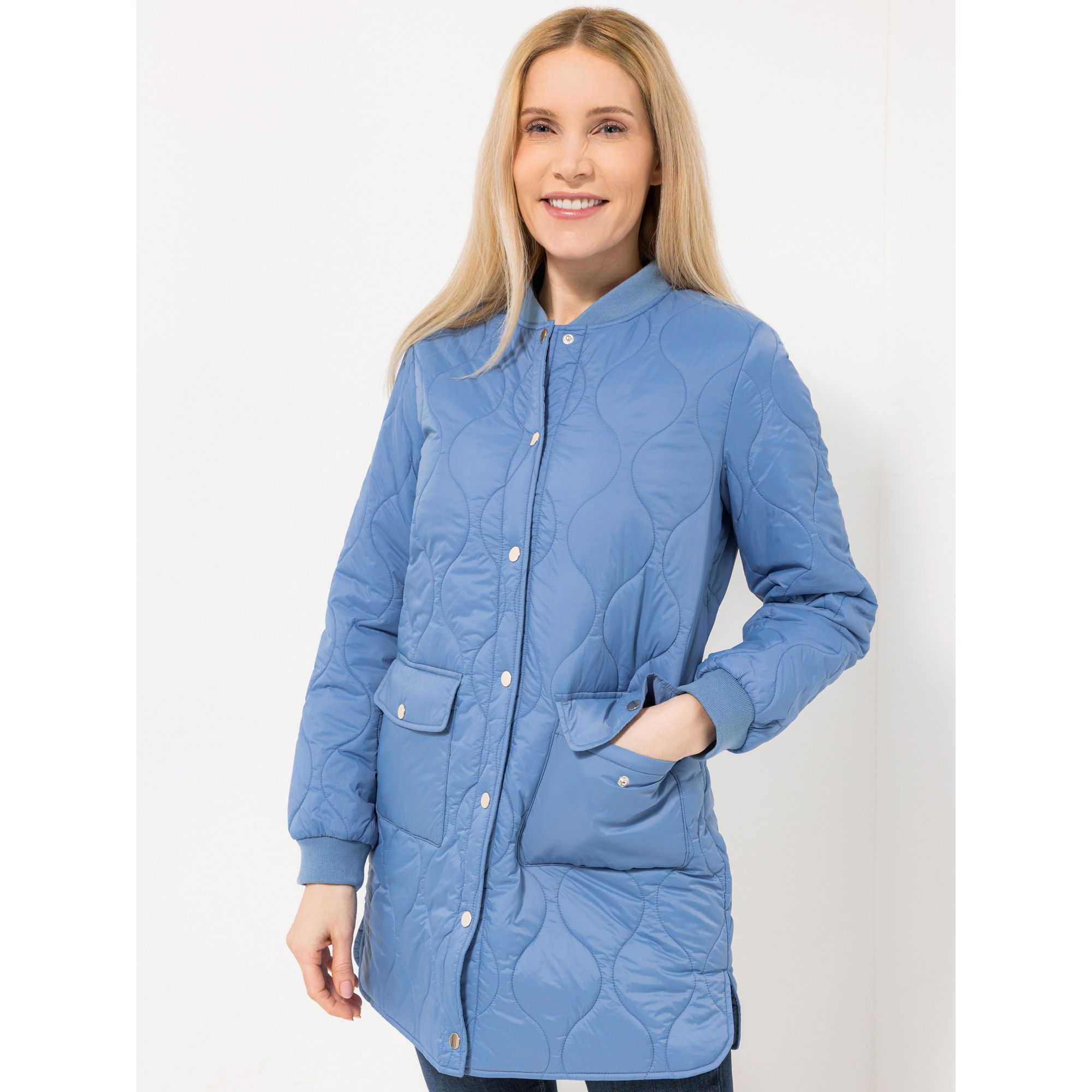 ANNI FOR FRIENDS Kurzmantel Druckknopfleiste aufgesetzte Taschen figurumspielend