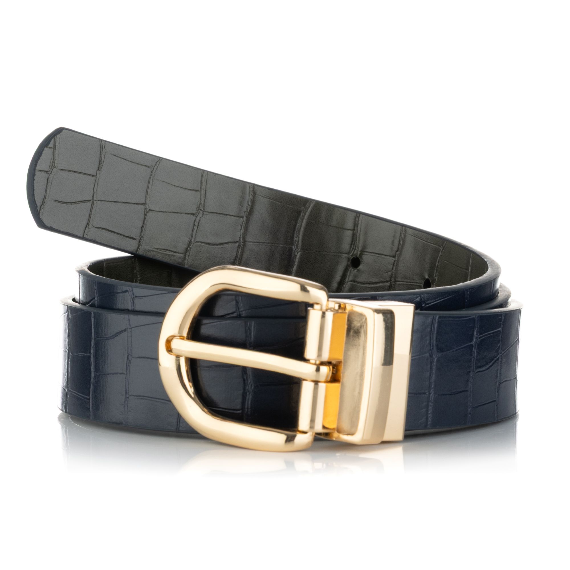 KIM & CO. Wende-Gürtel Leder-Optik Metallschnalle Länge verstellbar