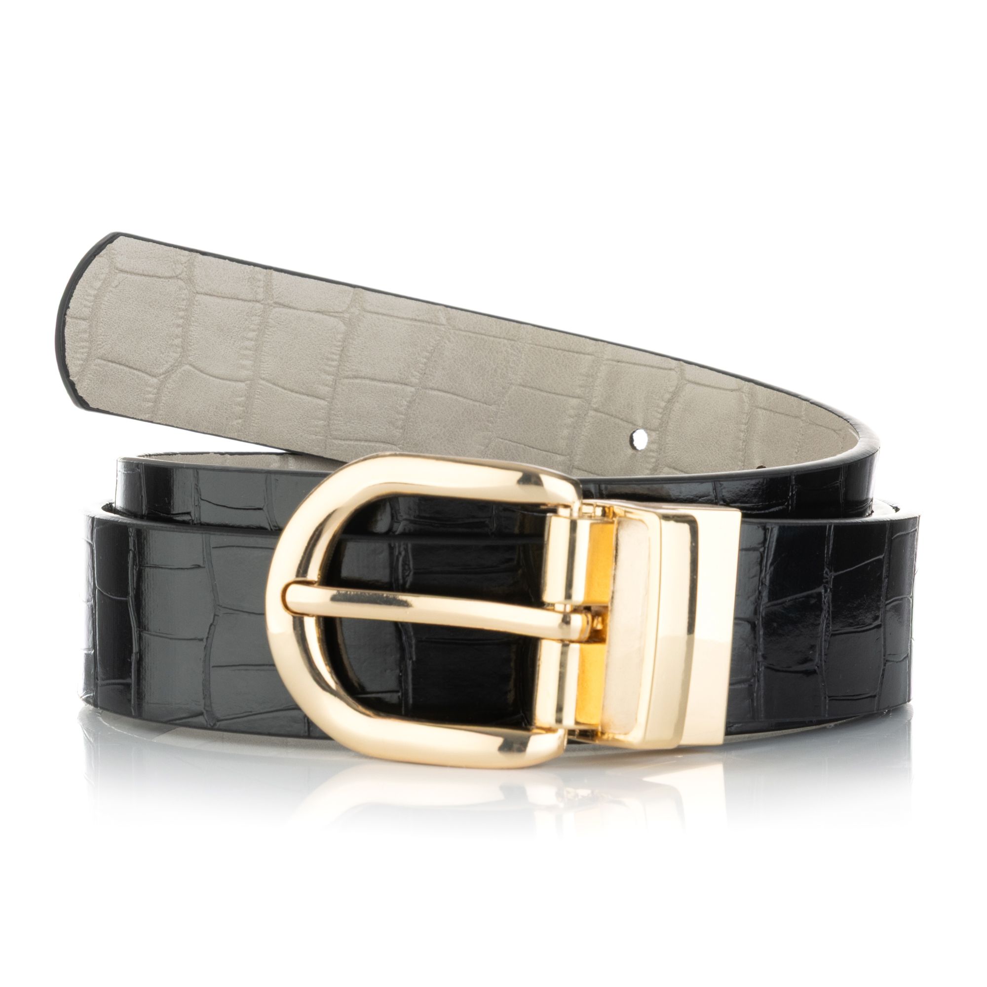 KIM & CO. Wende-Gürtel Leder-Optik Metallschnalle Länge verstellbar