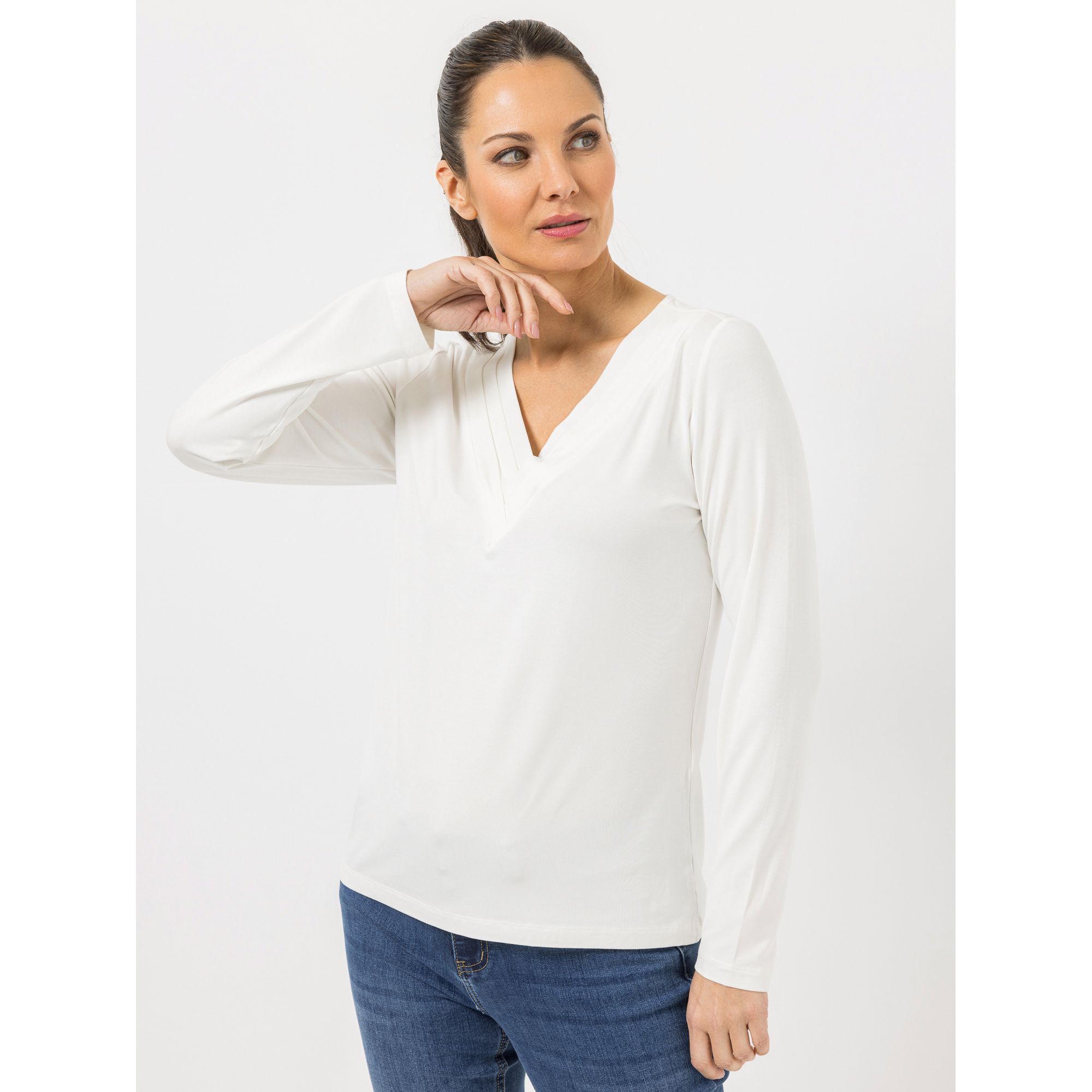 STEFFEN SCHRAUT Shirt V-Ausschnitt mit ECOVERO Viskose figurumspielend