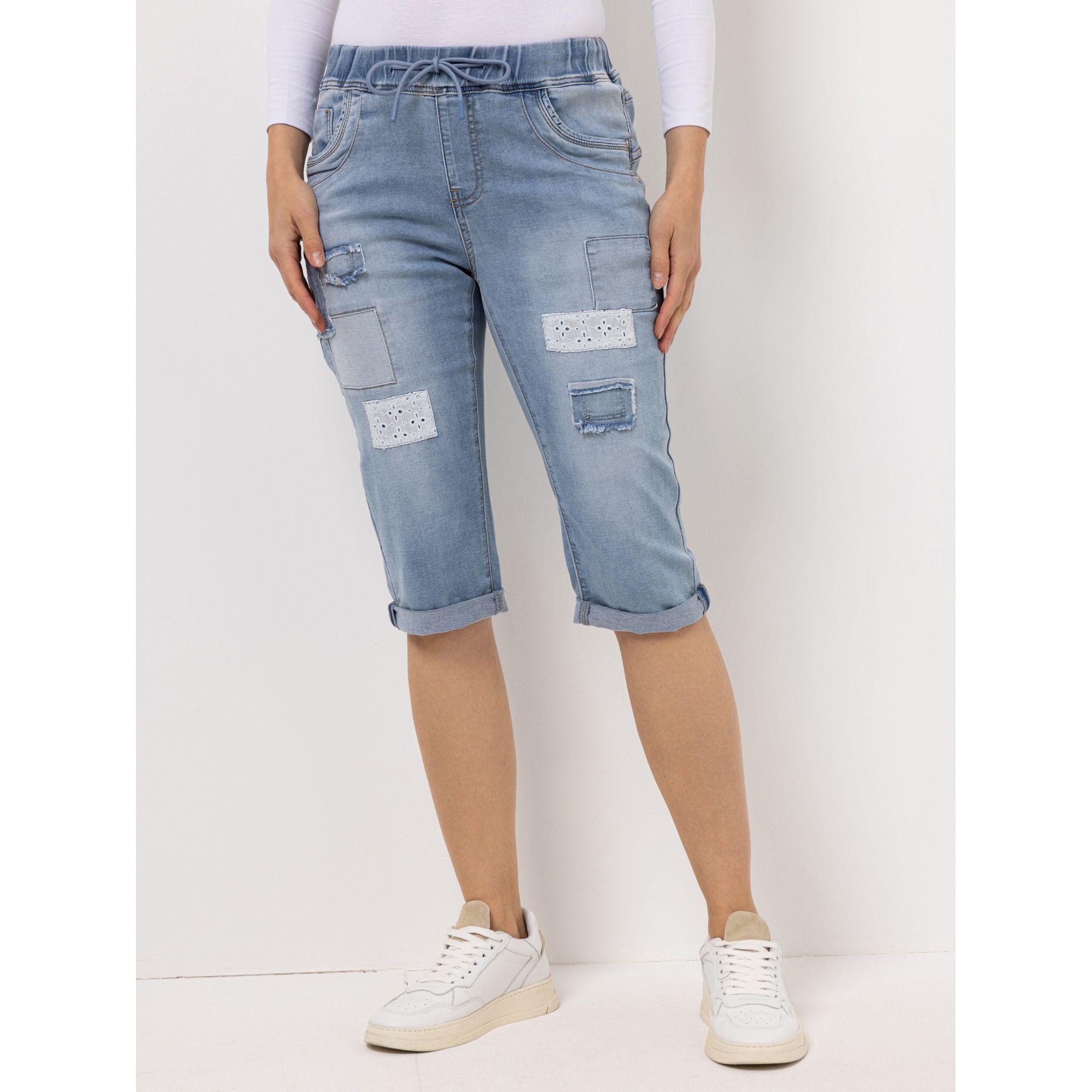 DINE 'N' DANCE Capri Boogie Woogie Patch-Details Rundumdehnbund konischer Beinverlauf