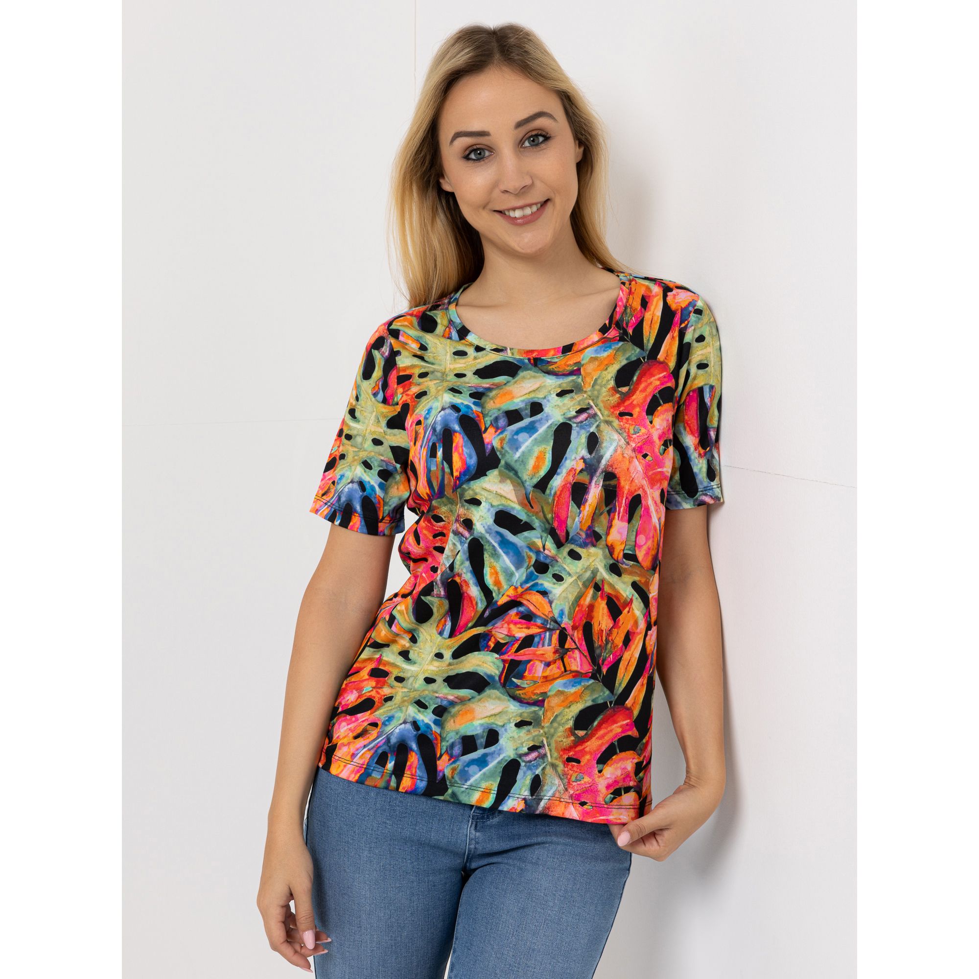 DINE 'N' DANCE Shirt, 1/2-Arm Rundhalsausschnitt Allover-Druck figurumspielend