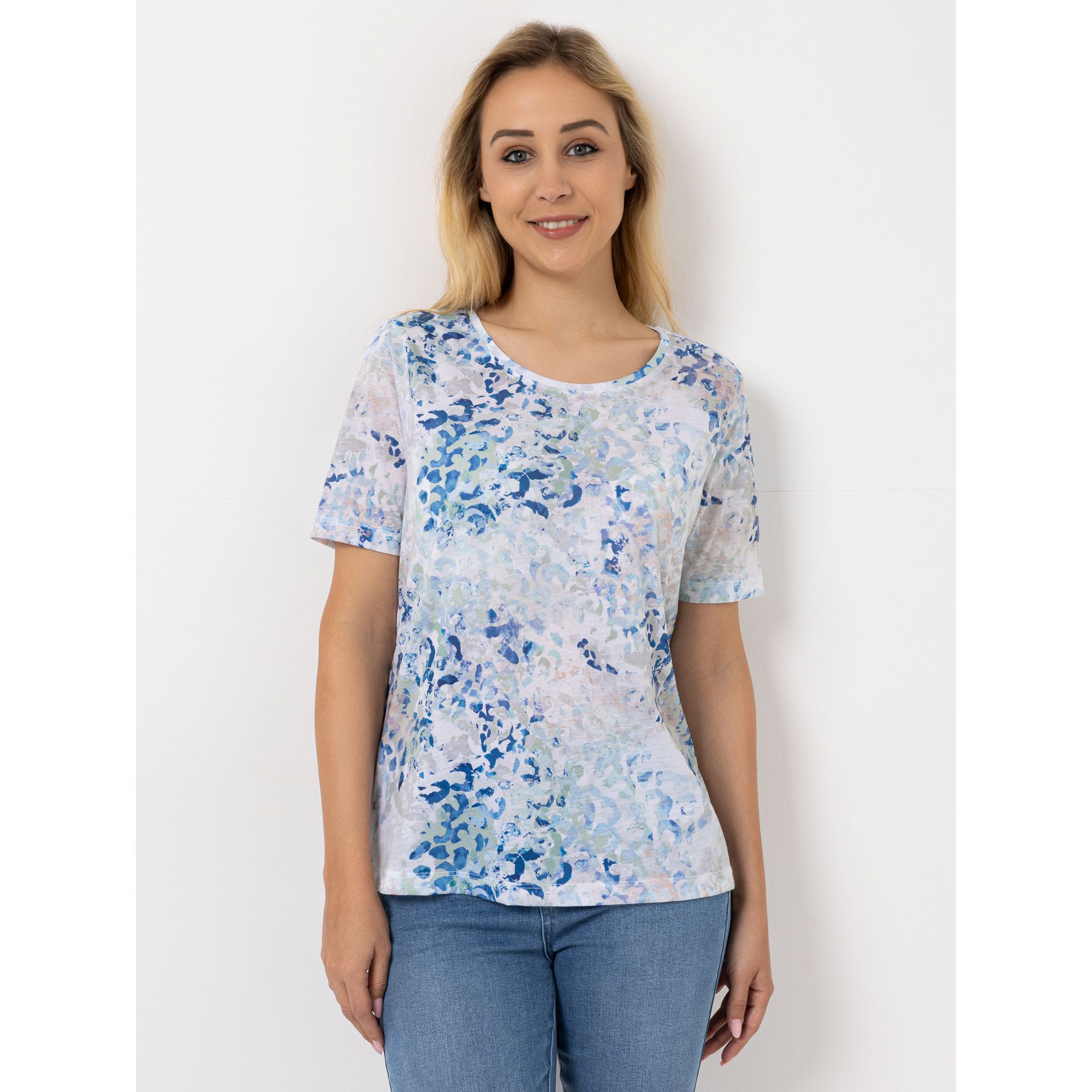 DINE 'N' DANCE Shirt, 1/2-Arm Rundhalsausschnitt Allover-Druck figurumspielend