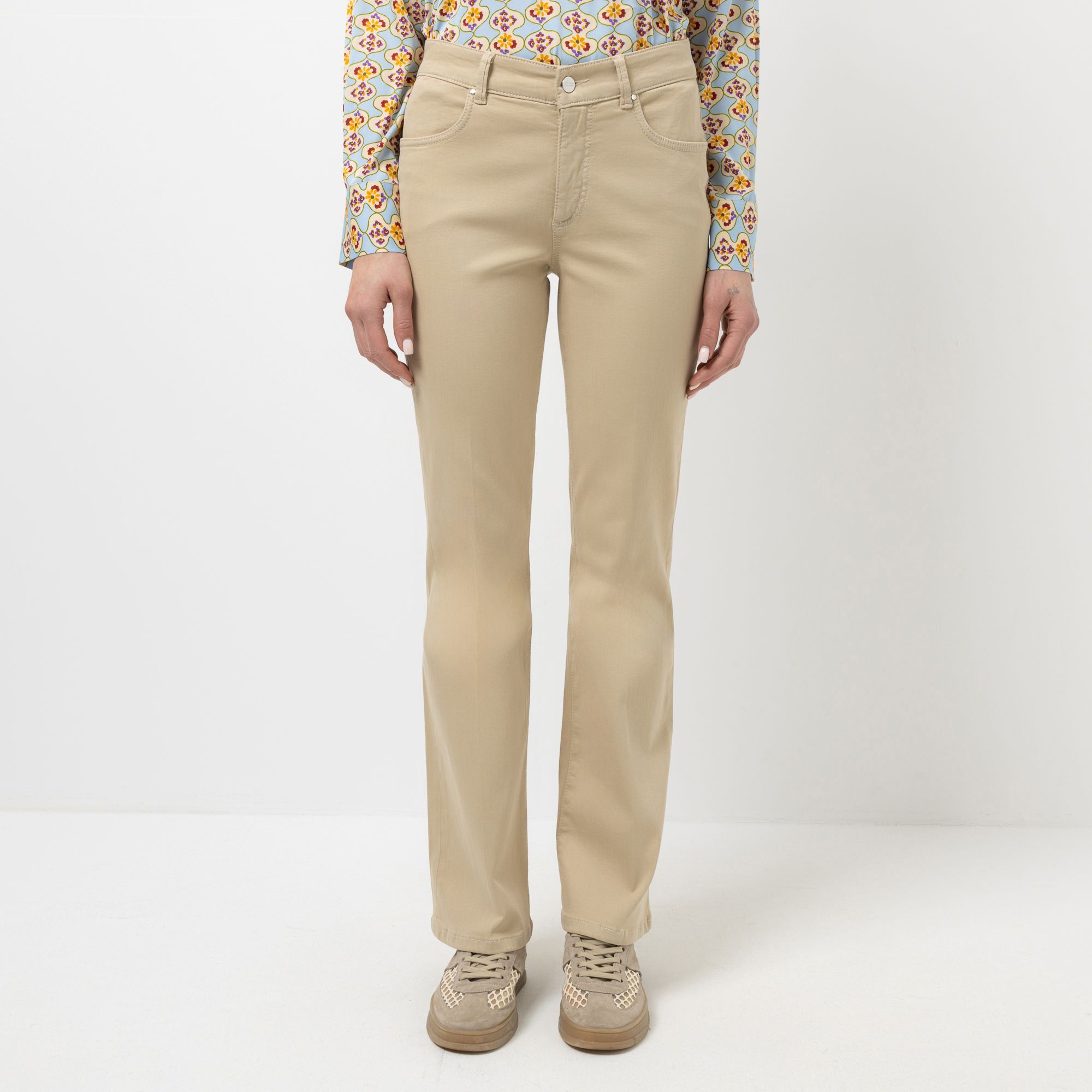 STEFFEN SCHRAUT Hose mit Bügelfalte lange Länge ausgestelltes Bein