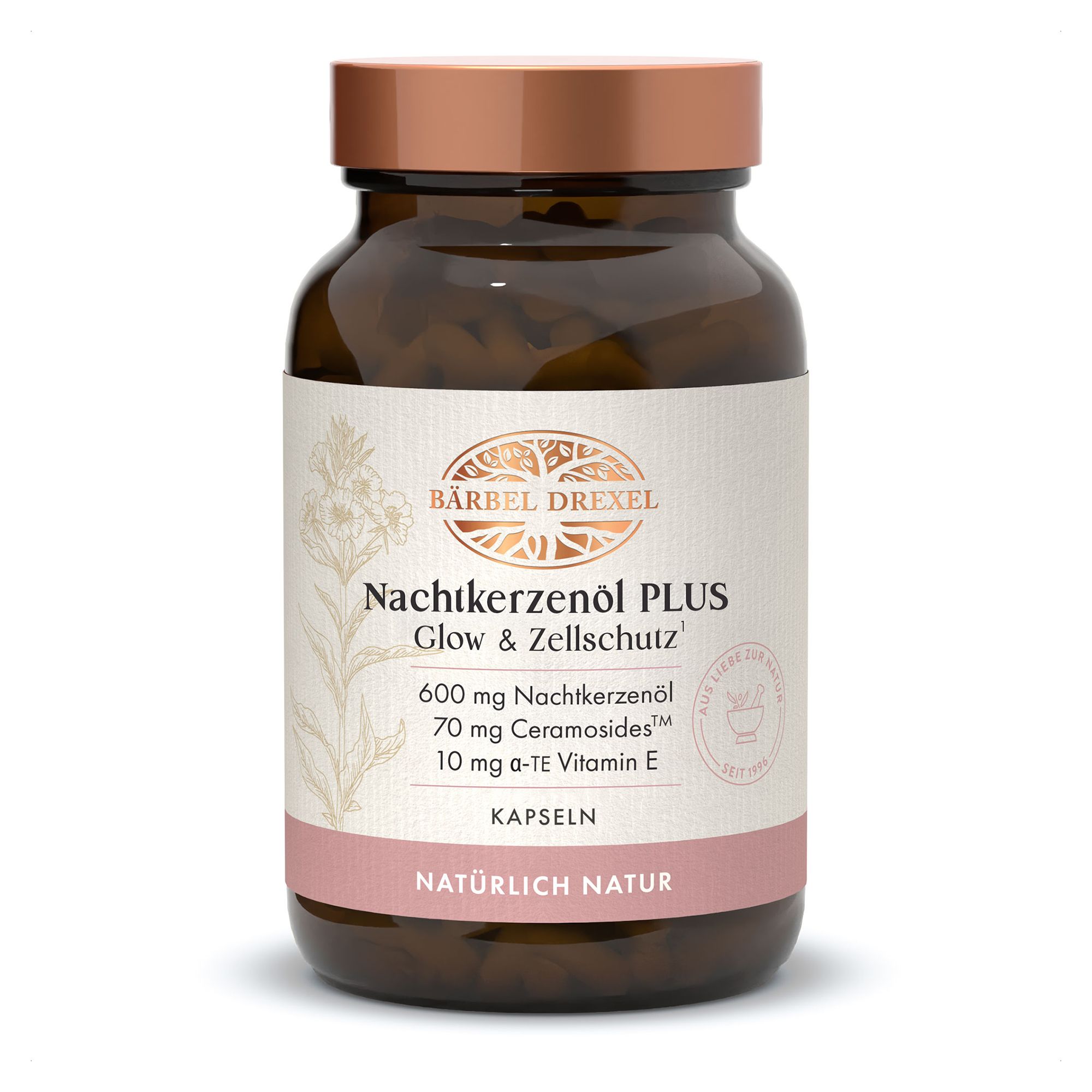 BÄRBEL DREXEL Nachtkerzenöl Kapseln mit CeramosidesTM 120 Stück für 60 Tage