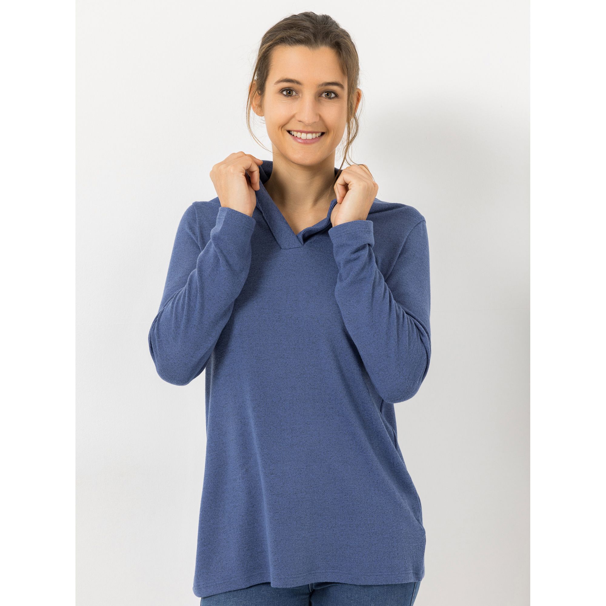 KIM & CO. Shirt, 1/1-Arm Soft Touch Jersey weich & wärmend Schalkragen