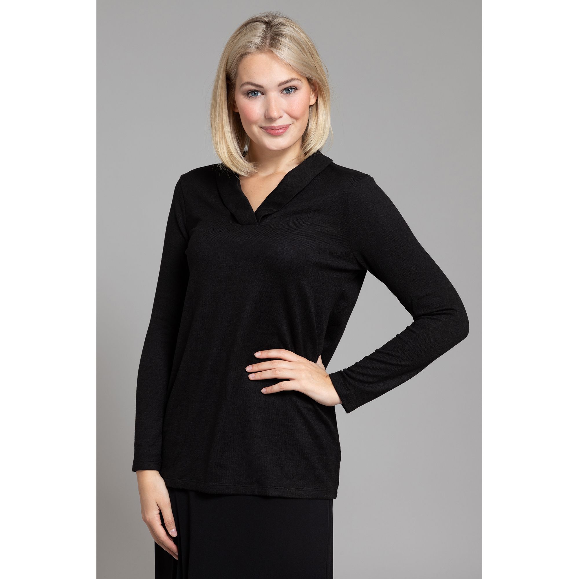 KIM & CO. Shirt, 1/1-Arm Soft Touch Jersey weich & wärmend Schalkragen