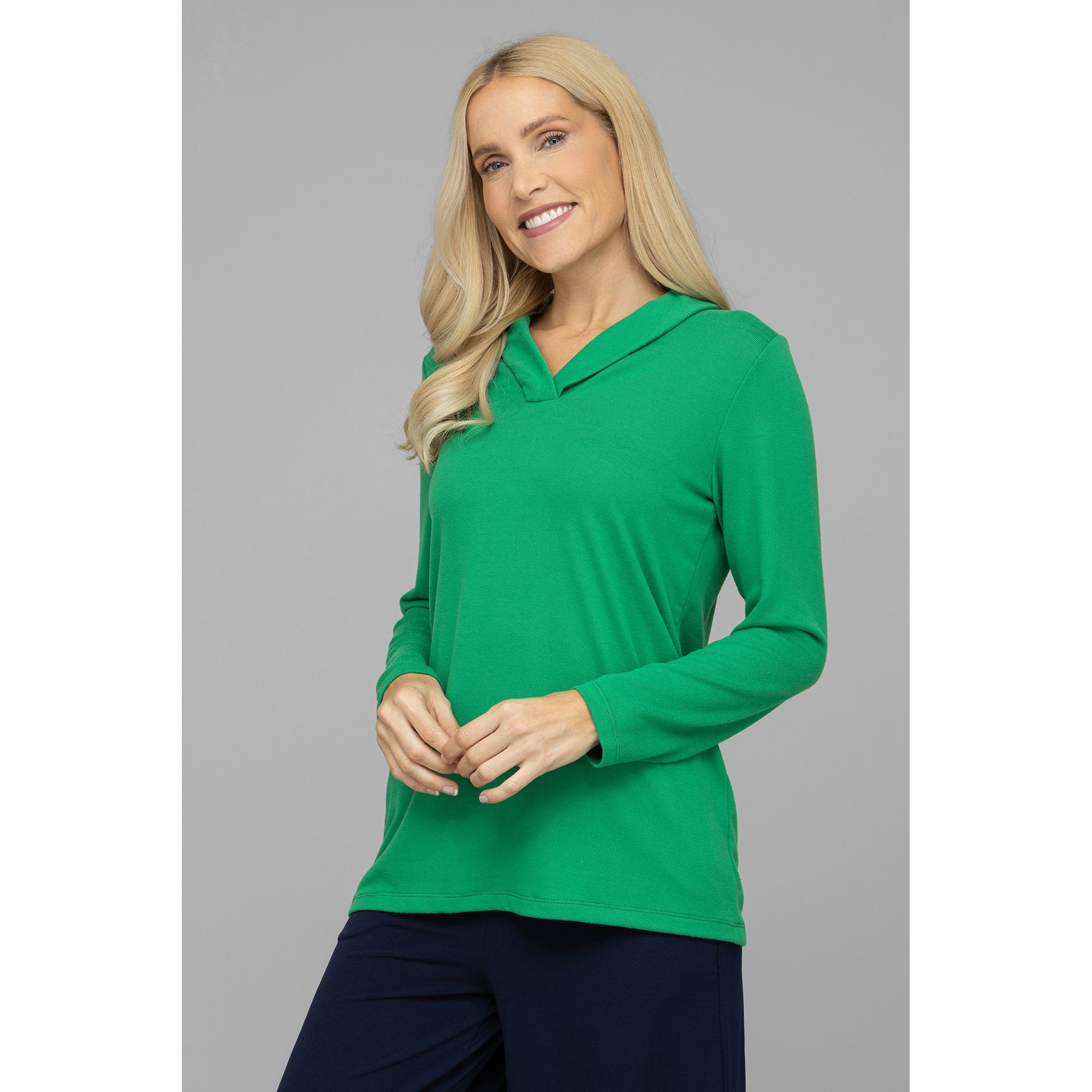 KIM & CO. Shirt, 1/1-Arm Soft Touch Jersey weich & wärmend Schalkragen