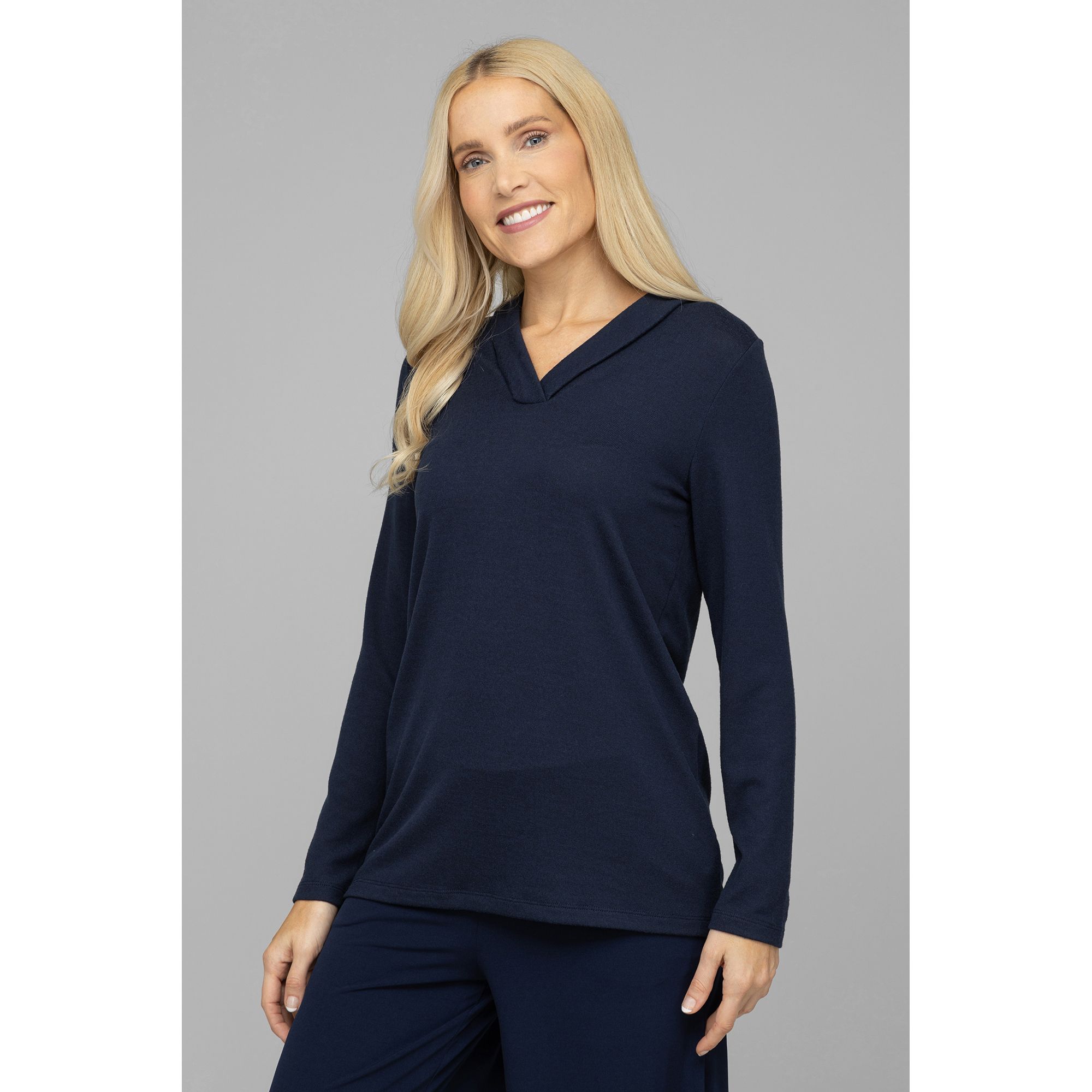 KIM & CO. Shirt, 1/1-Arm Soft Touch Jersey weich & wärmend Schalkragen