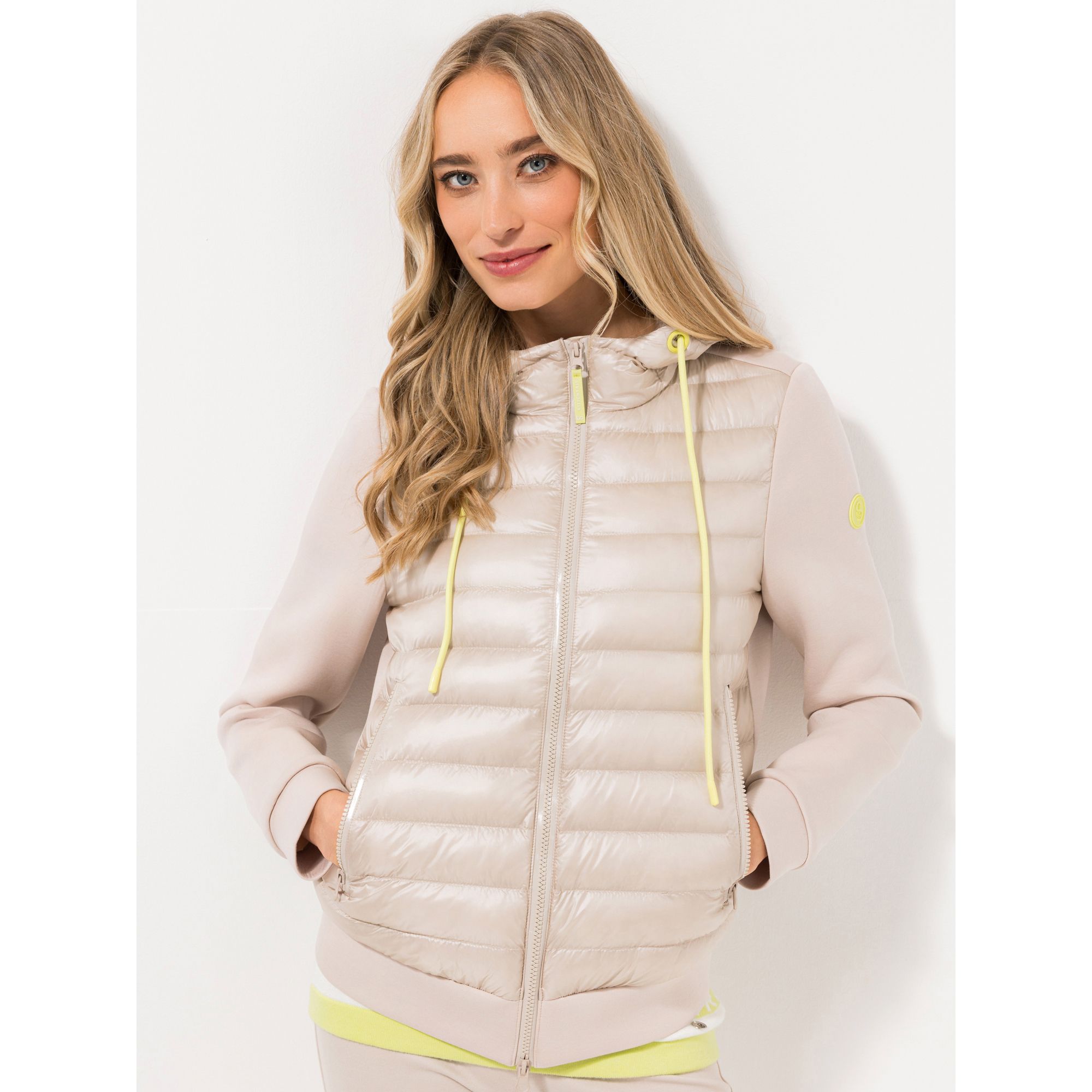 STRANDFEIN Outdoor-Jacke Material-Mix Stepp und Scuba figurumspielend