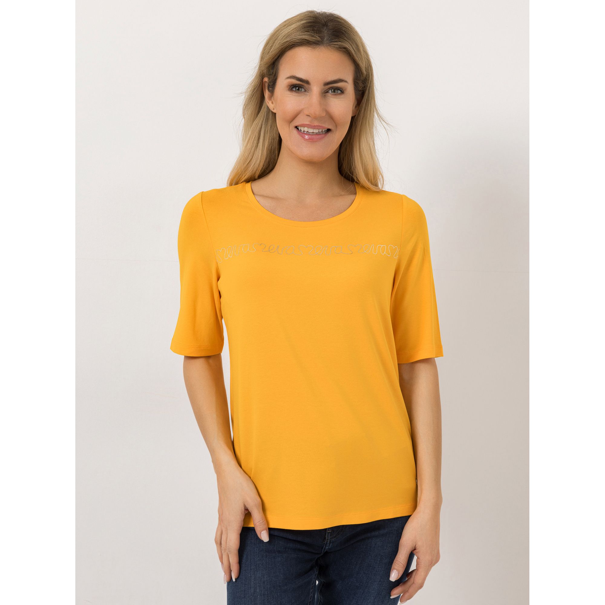 EVA LUTZ Shirt Rundhalsausschnitt mit ECOVERO Viskose figurumspielend