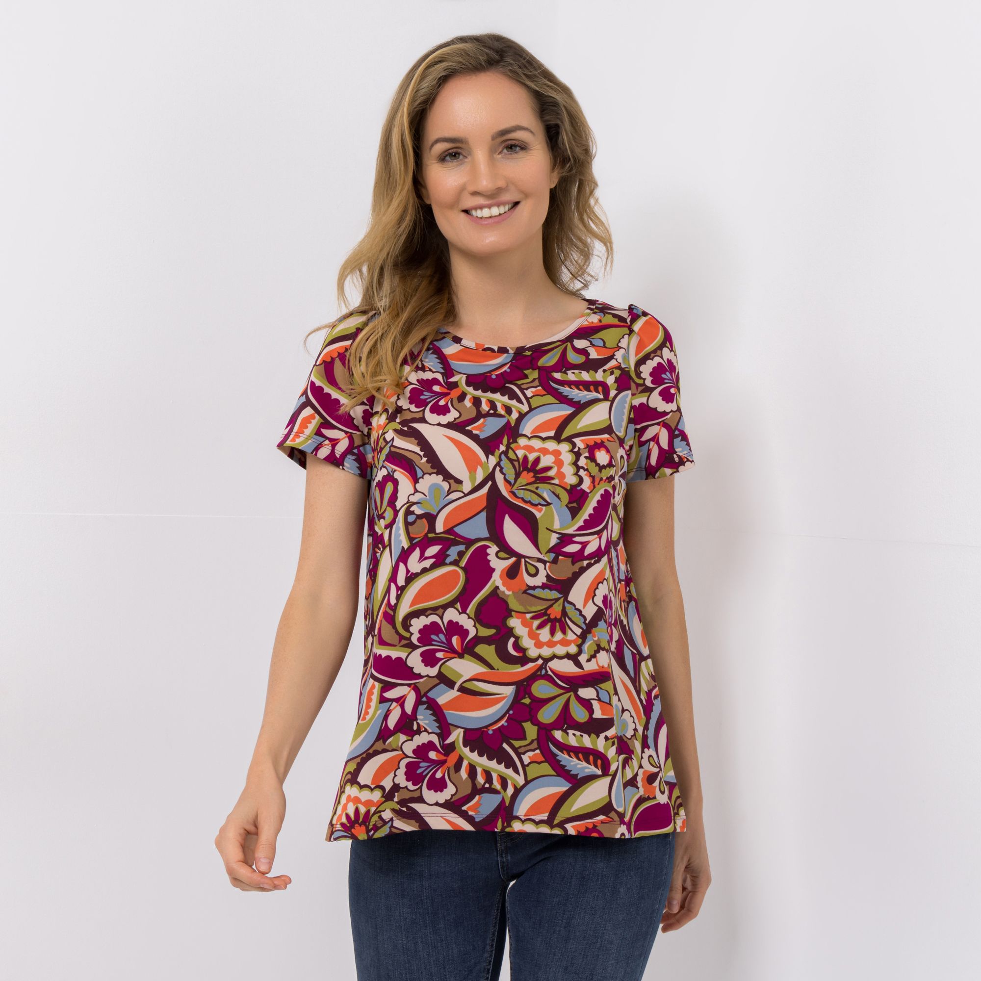 KIM & CO. Shirt, 1/2-Arm Brazil Knit Jersey Rundhalsausschnitt figurumspielend