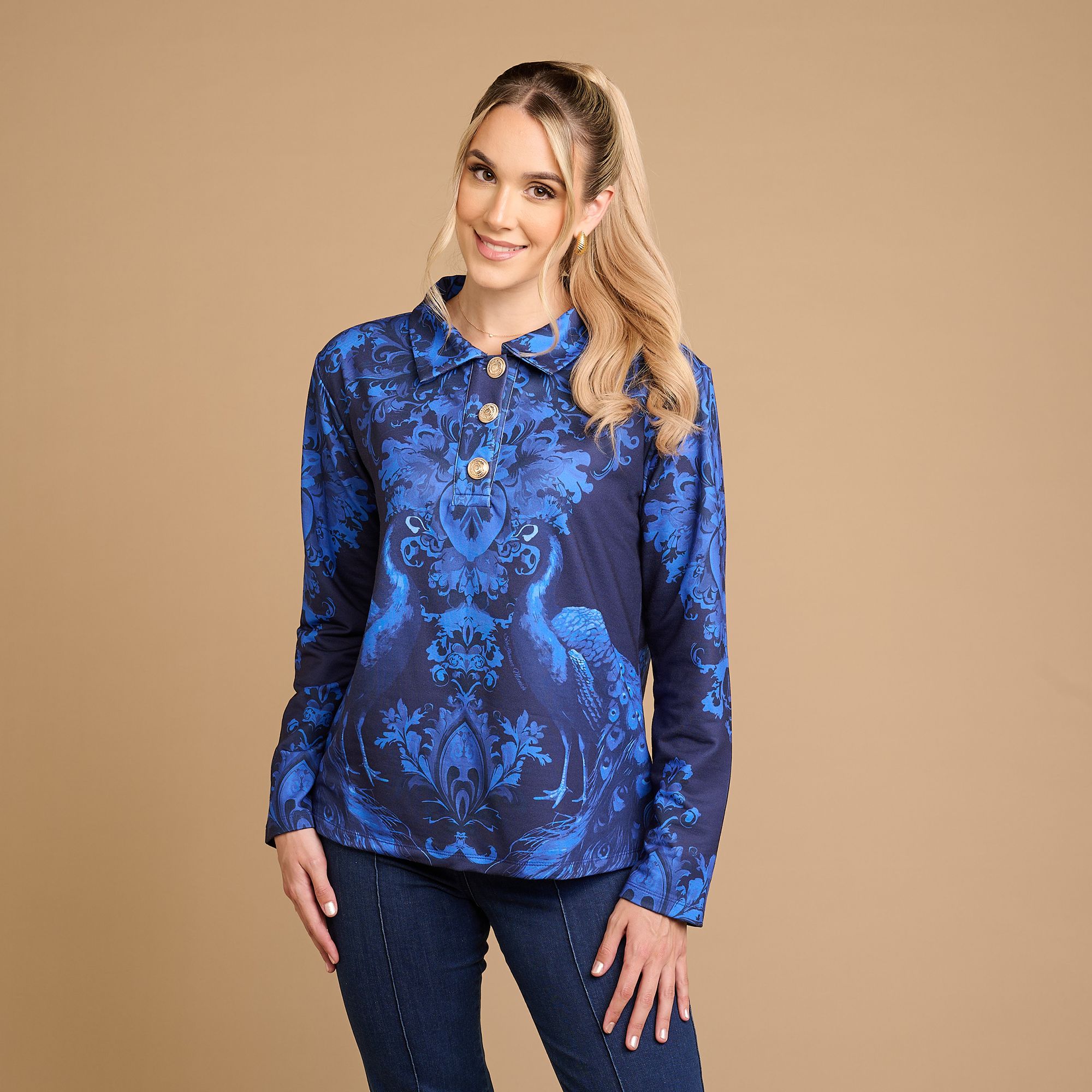 SCHIFFHAUER MUNICH® Sweatshirt Austria Hemdkragen Allover Druck figurumspielend