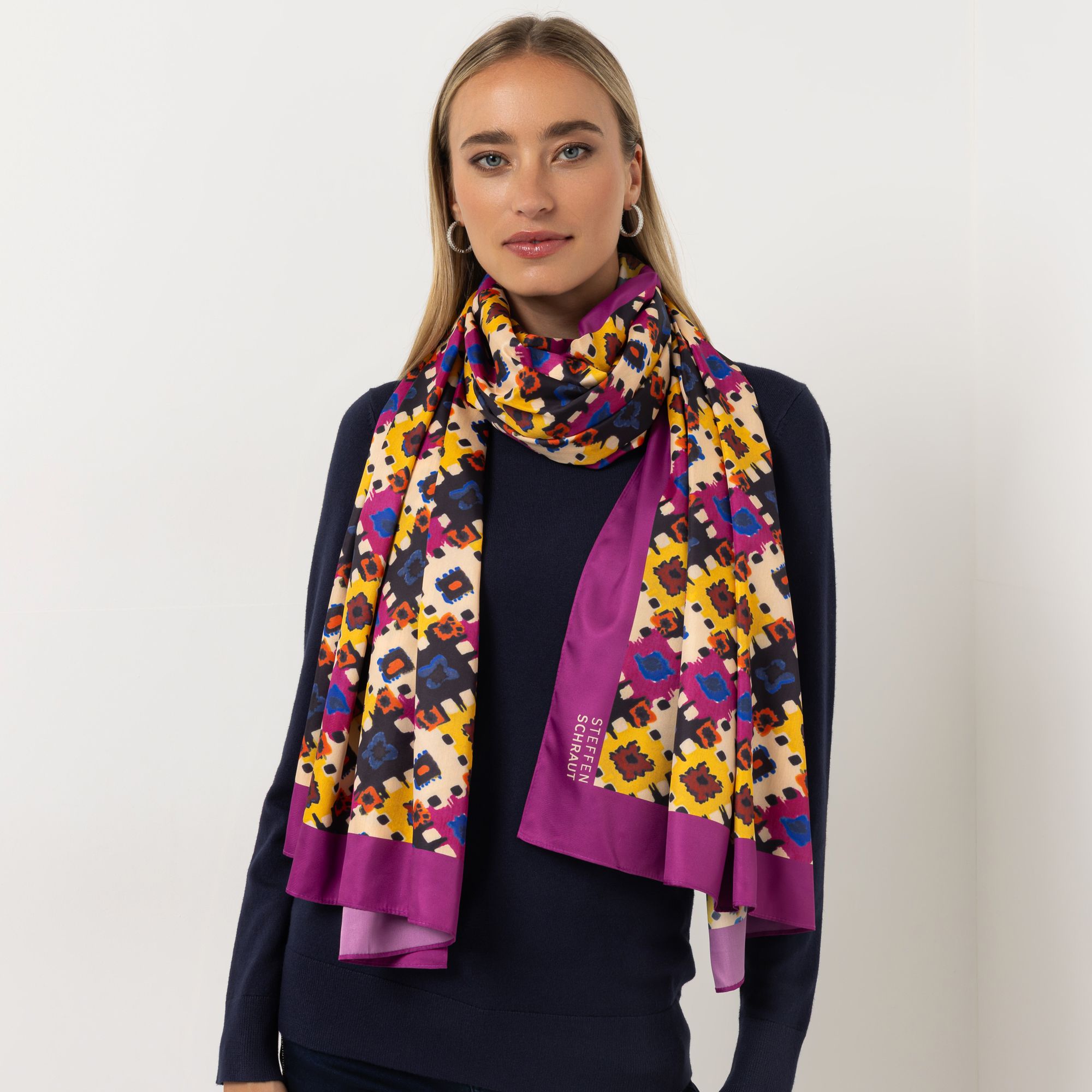 STEFFEN SCHRAUT Schal Caracas Twill-Stoff Allover-Druck ca. 90x190cm