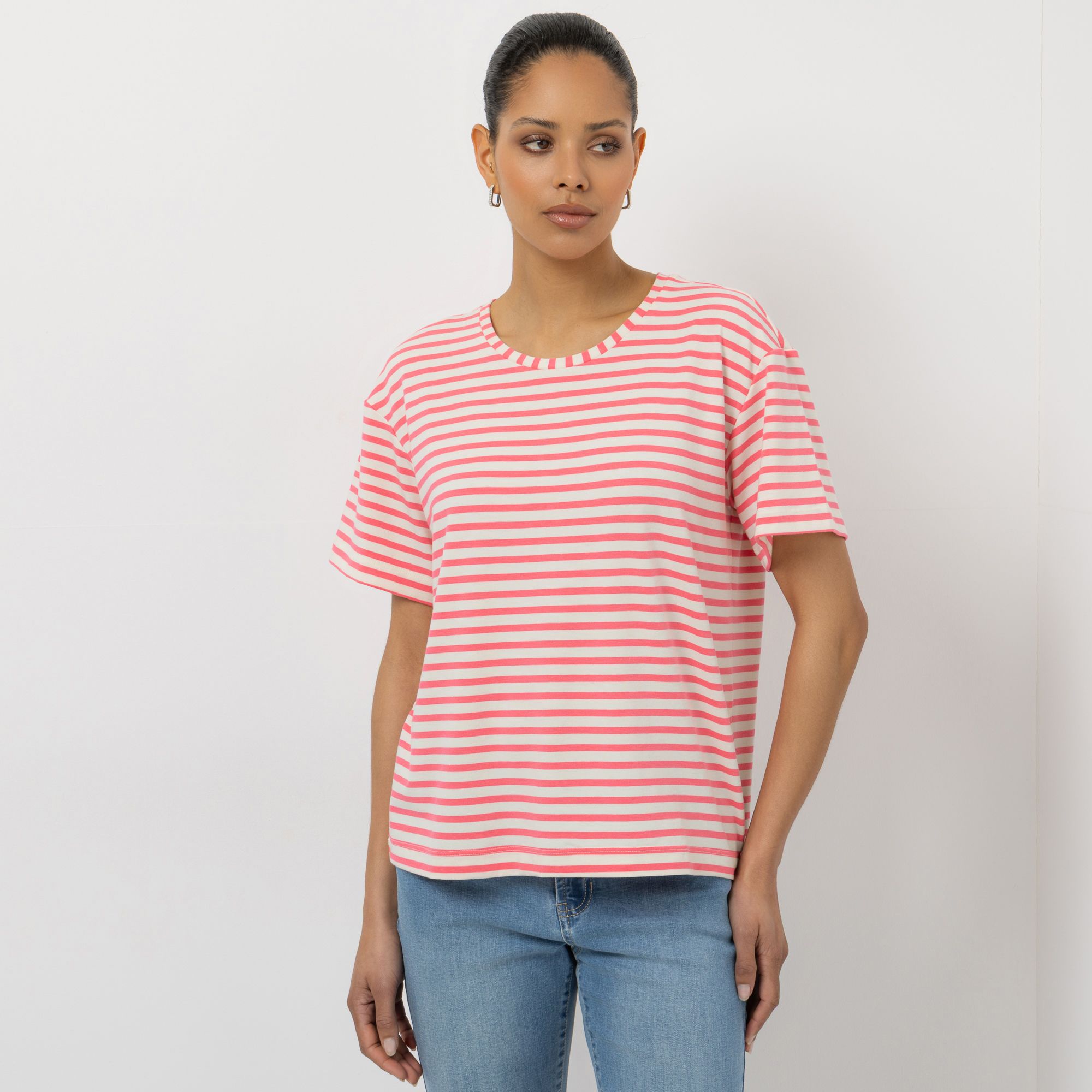 STEFFEN SCHRAUT Shirt, 1/2-Arm Rundhalsausschnitt Streifendruck leger weit