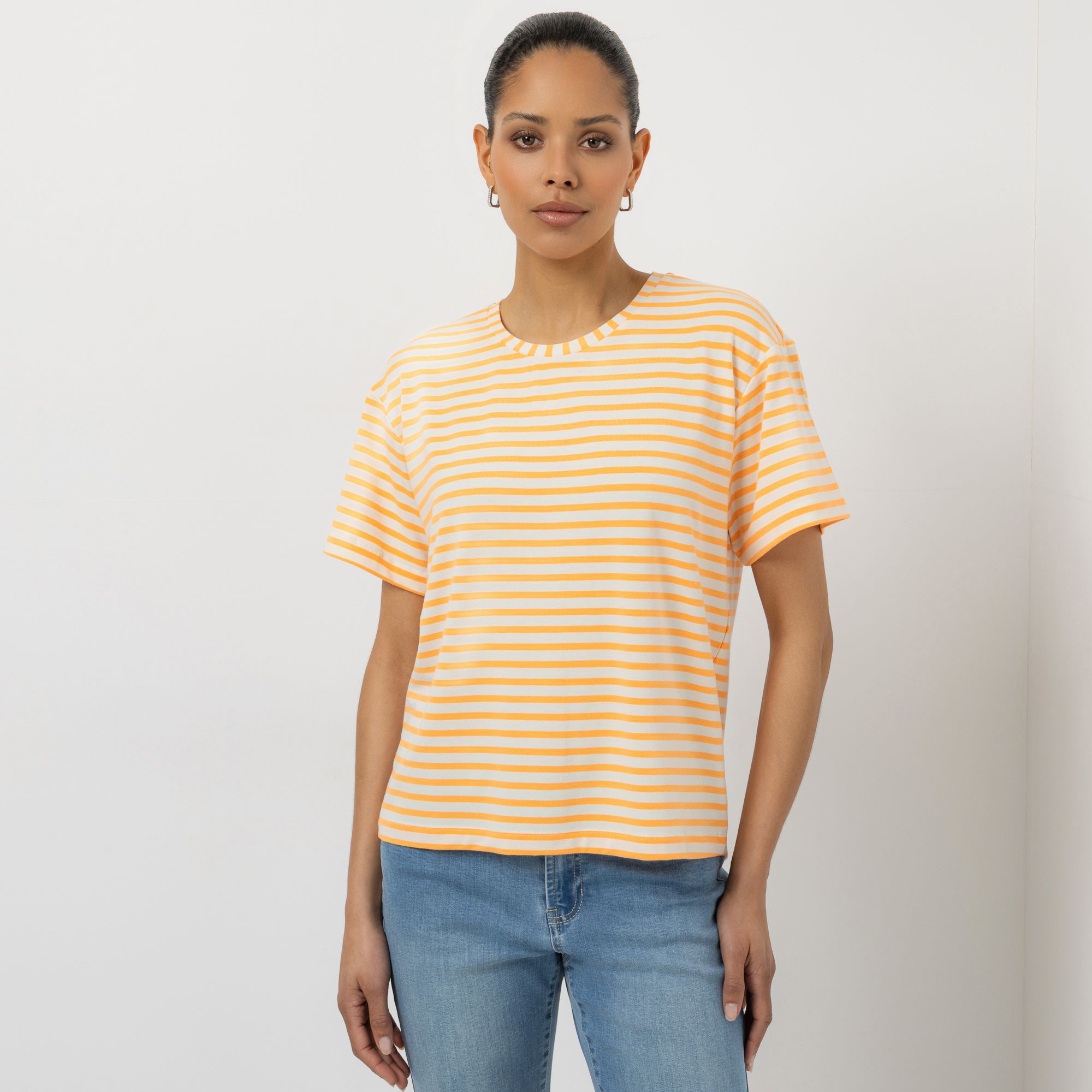 STEFFEN SCHRAUT Shirt, 1/2-Arm Rundhalsausschnitt Streifendruck leger weit