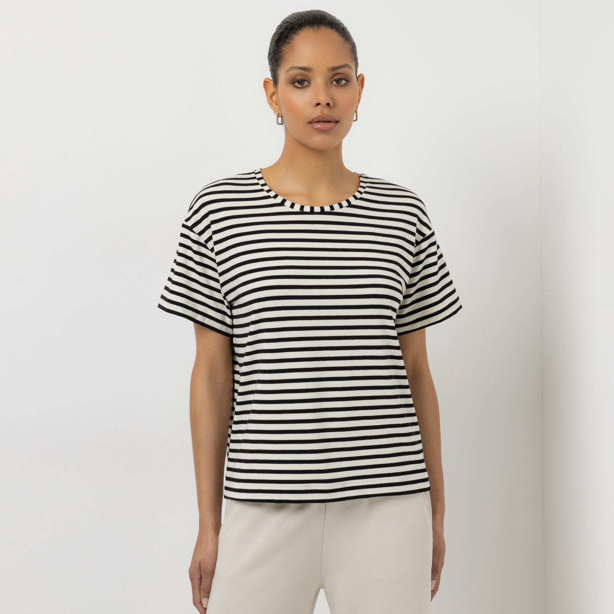 STEFFEN SCHRAUT Shirt, 1/2-Arm Rundhalsausschnitt Streifendruck leger weit