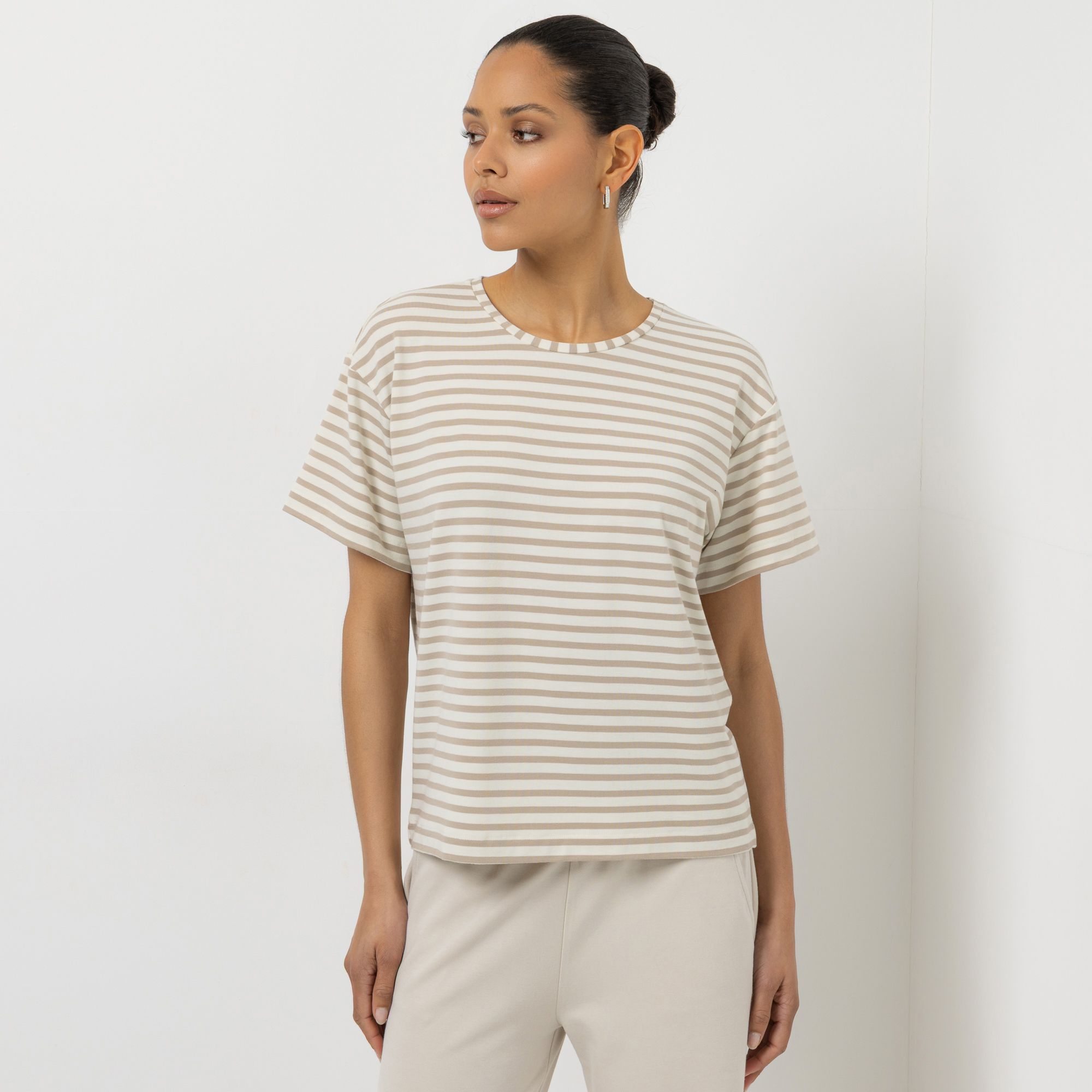 STEFFEN SCHRAUT Shirt, 1/2-Arm Rundhalsausschnitt Streifendruck leger weit