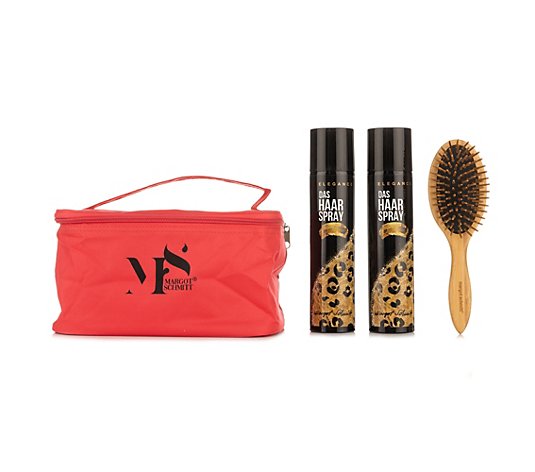 MARGOT SCHMITT® Elegance Haarspray 2x 300ml Bambusbürste mit Tasche