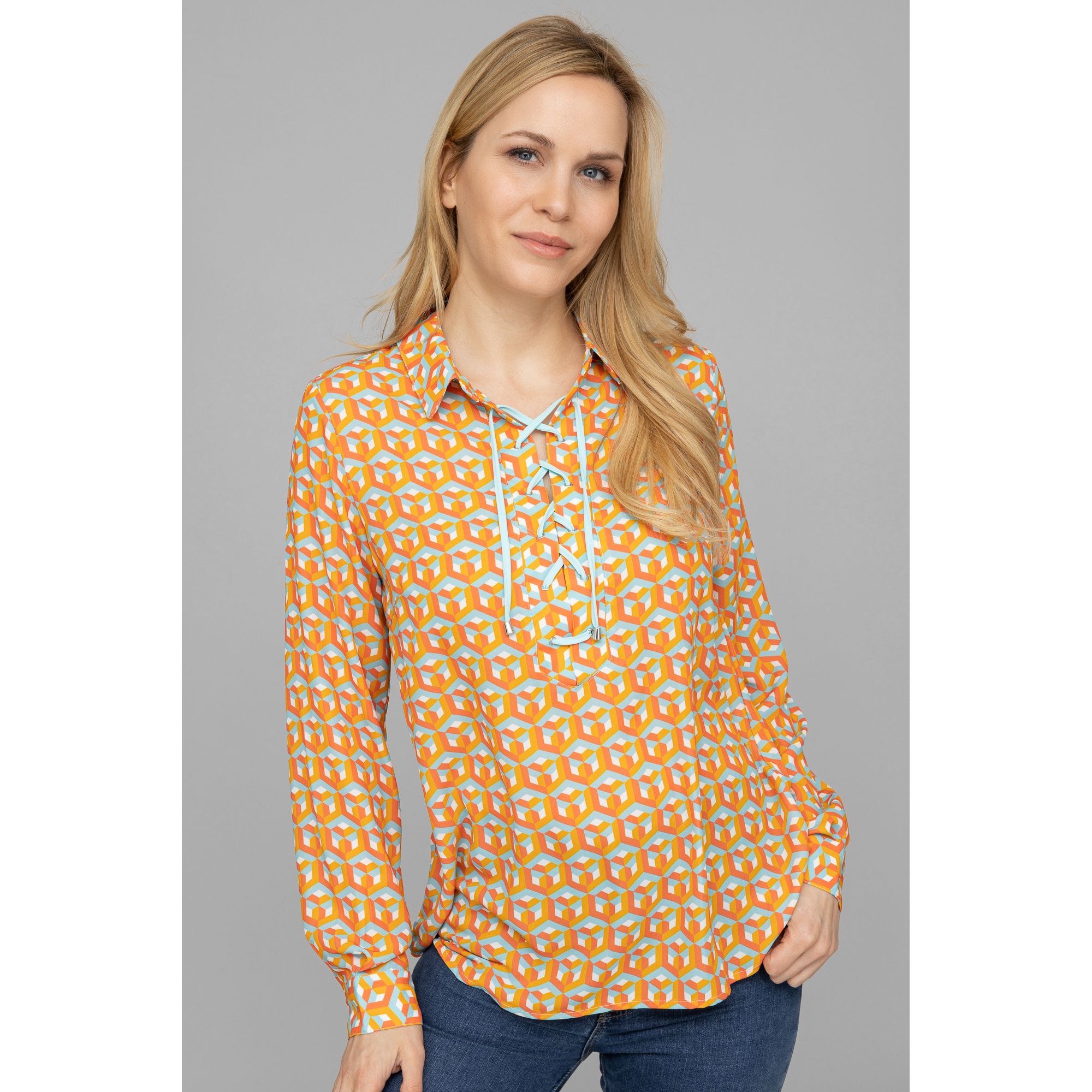 DAWID by Dawid Tomaszewski Bluse, 1/1-Arm Allover-Druck figurumspielend