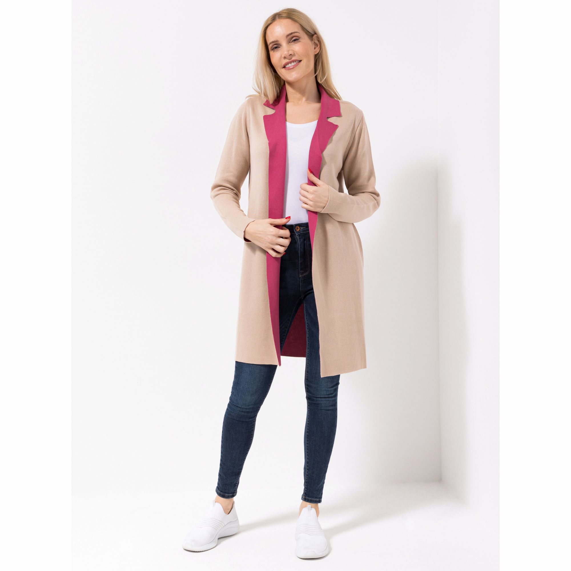 DINE 'N' DANCE Longcardigan, 1/1-Arm wendbar Reverskragen figurumspielend